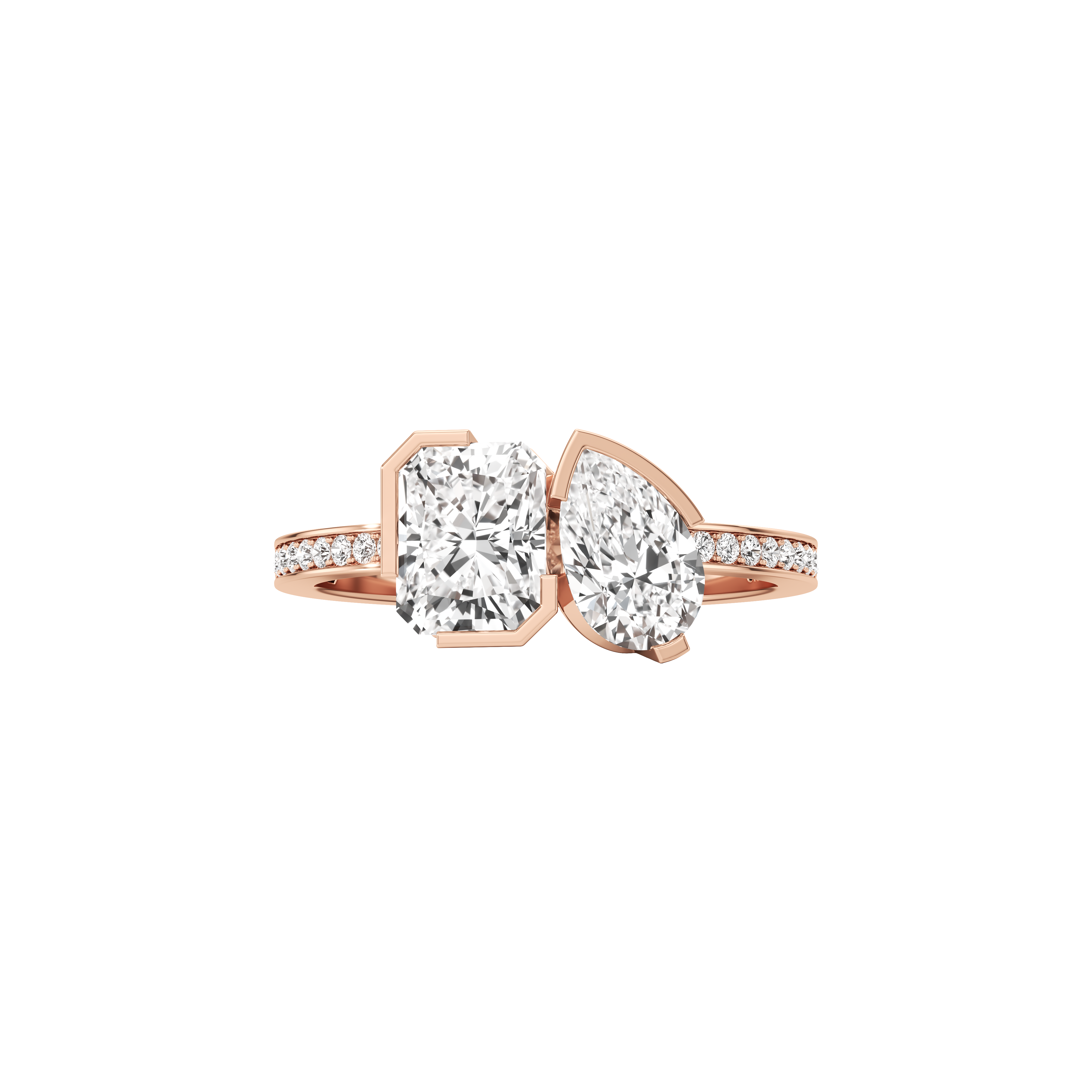  Meta zinnia pavé ring - Meta Toi et Moi Diamond Pavé Ring -  The Future Rocks -    4 