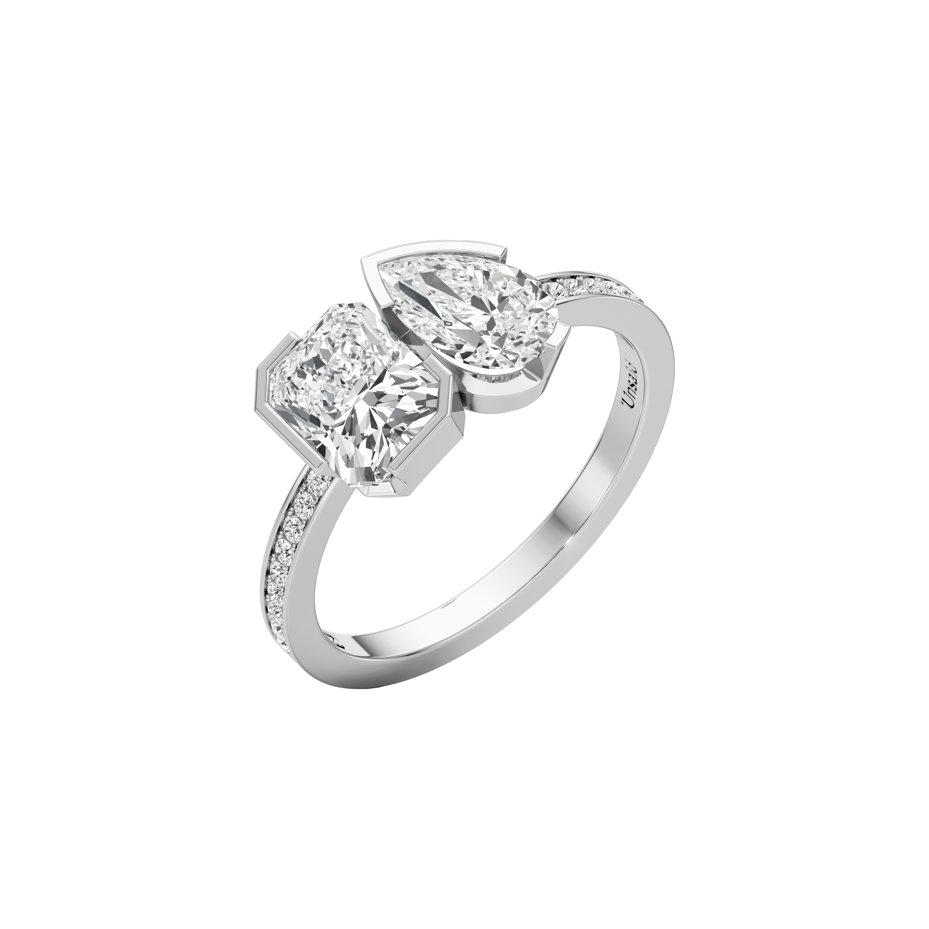  Meta zinnia pavé ring - Meta Toi et Moi Diamond Pavé Ring -  The Future Rocks -    3 