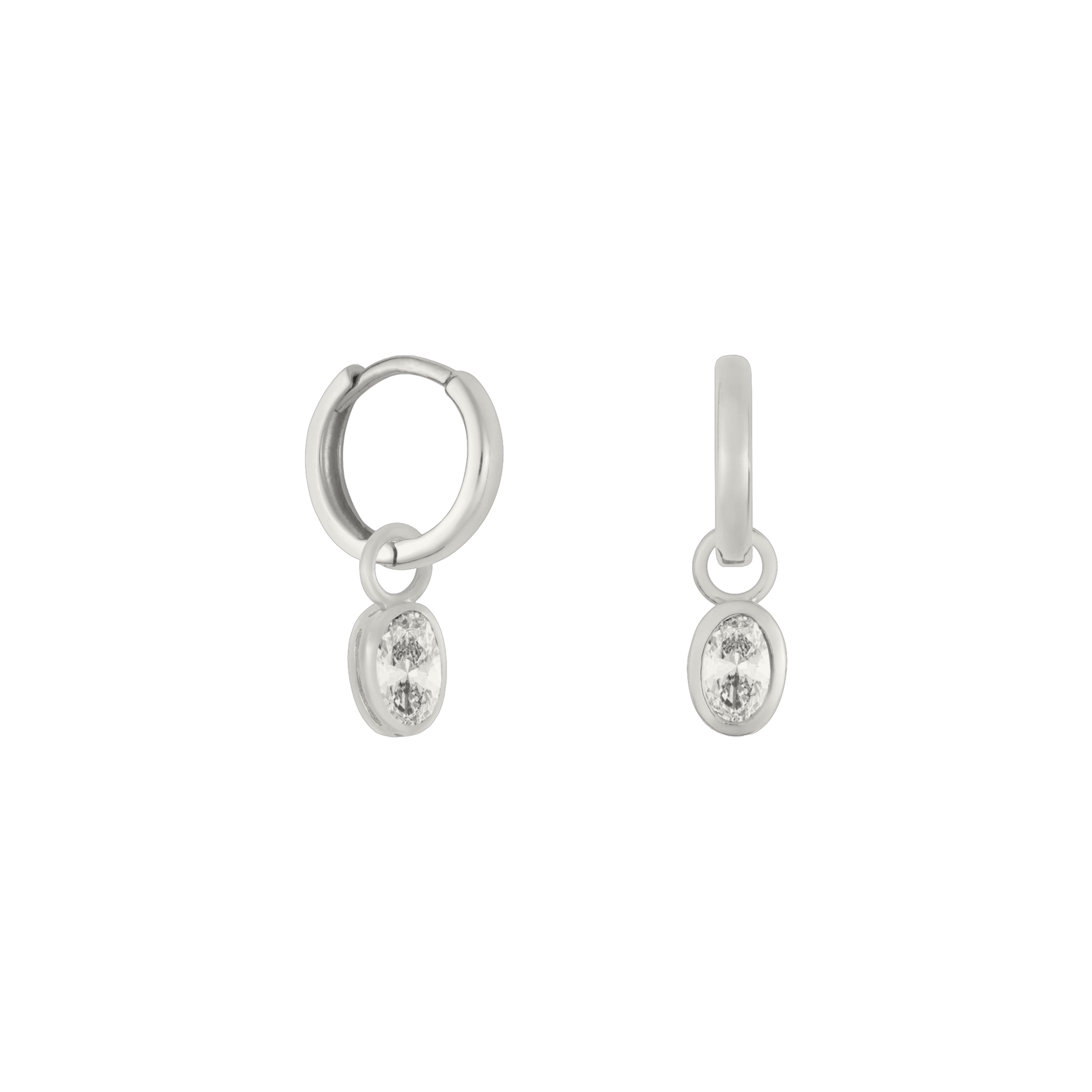 Oval diamond earring charm
