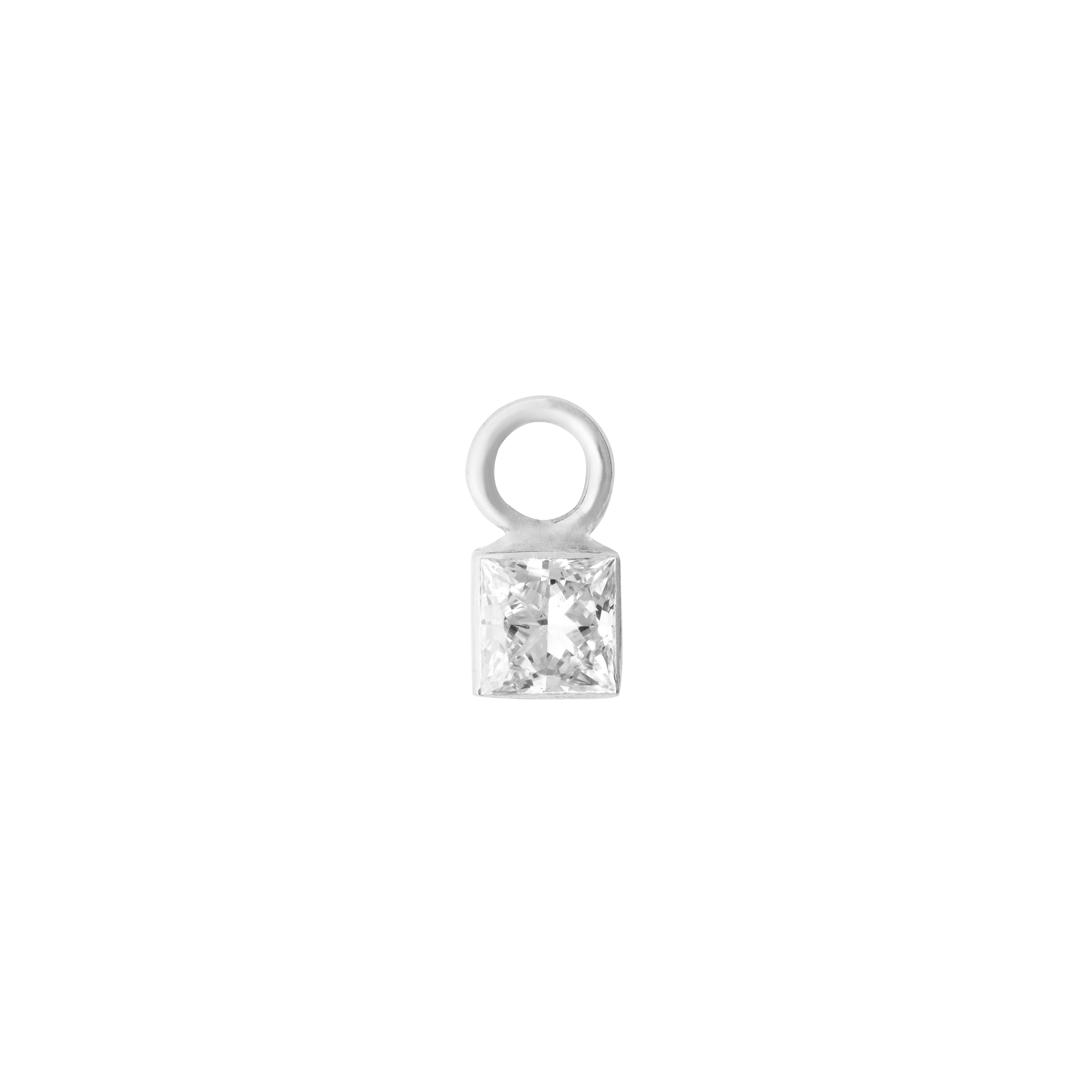 Square diamond earring charm