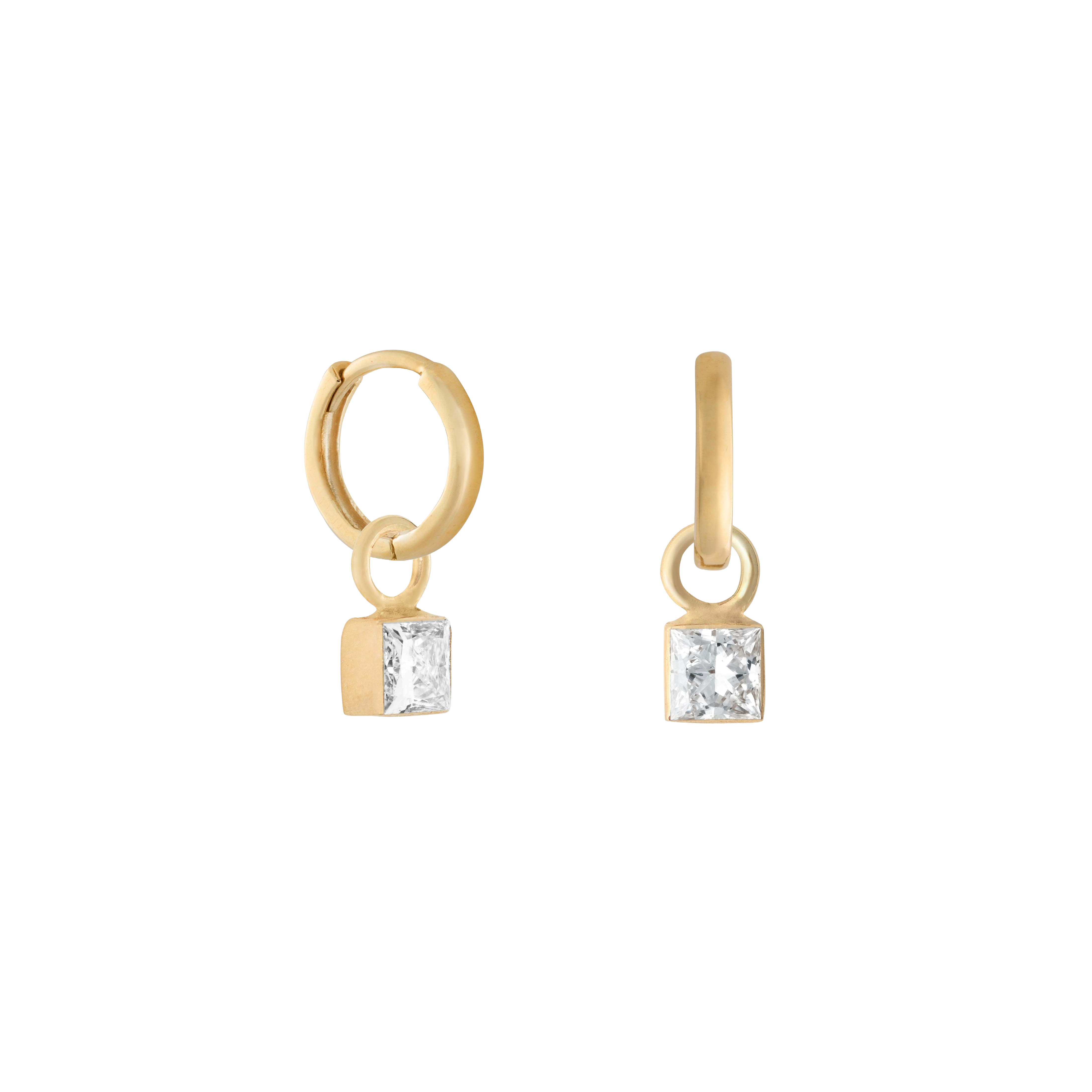 Square diamond earring charm