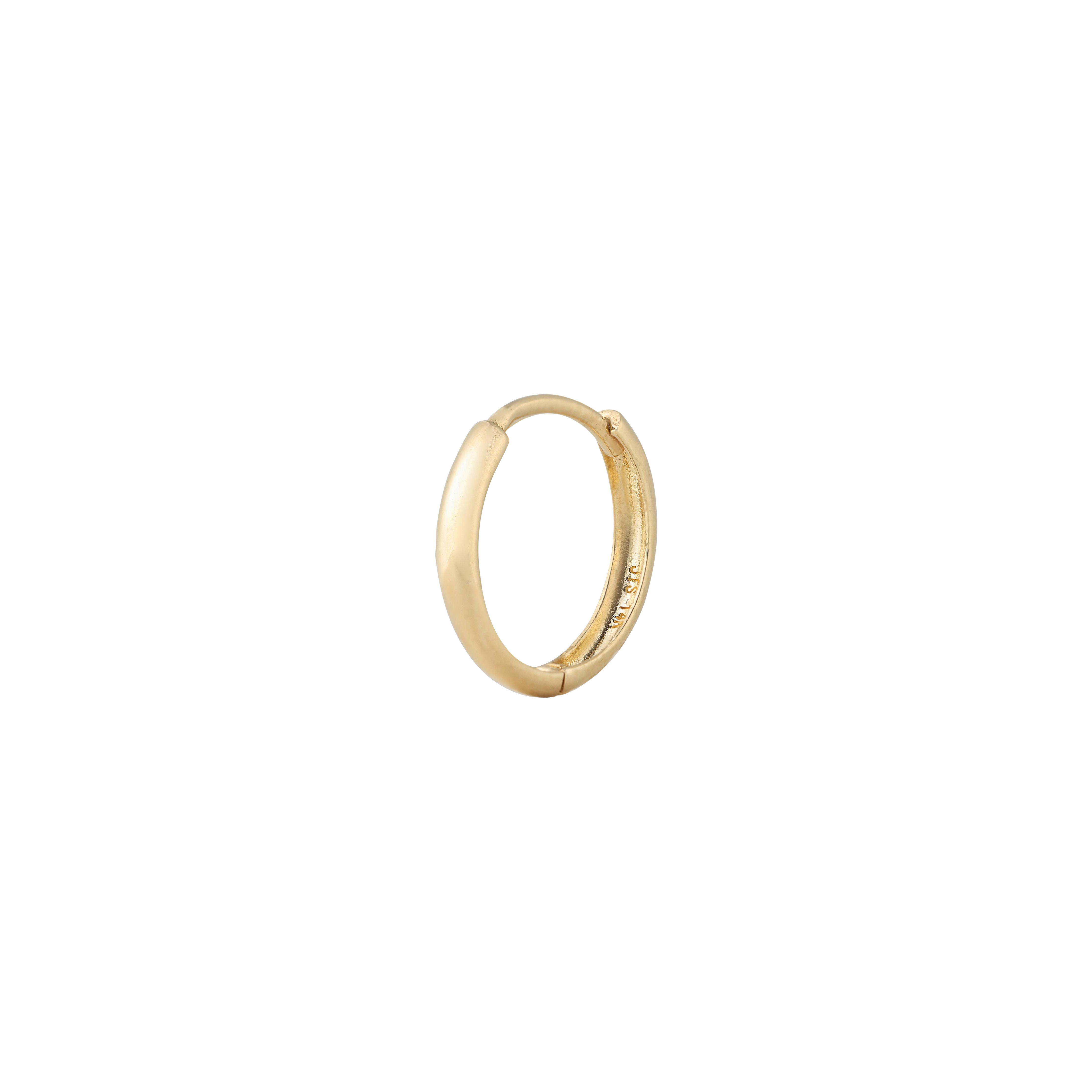 Plain gold huggies 14mm