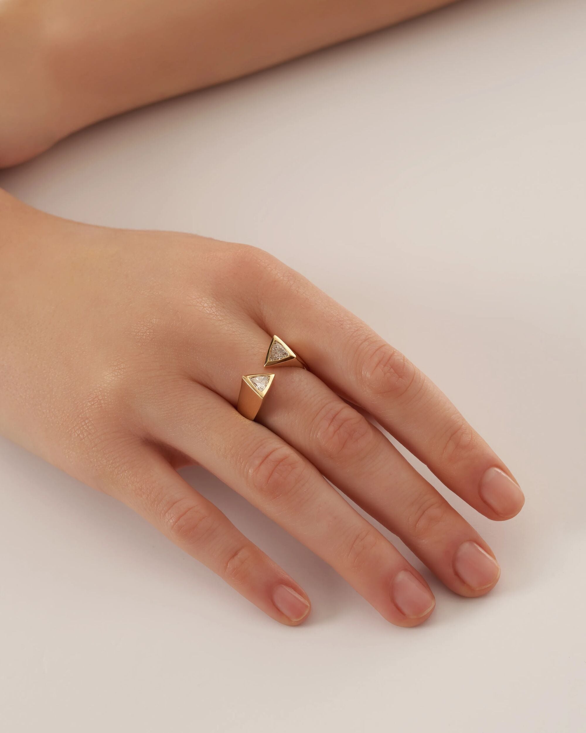  Triangle open ring - Triangle Diamond Open Ring -  The Future Rocks -    2 