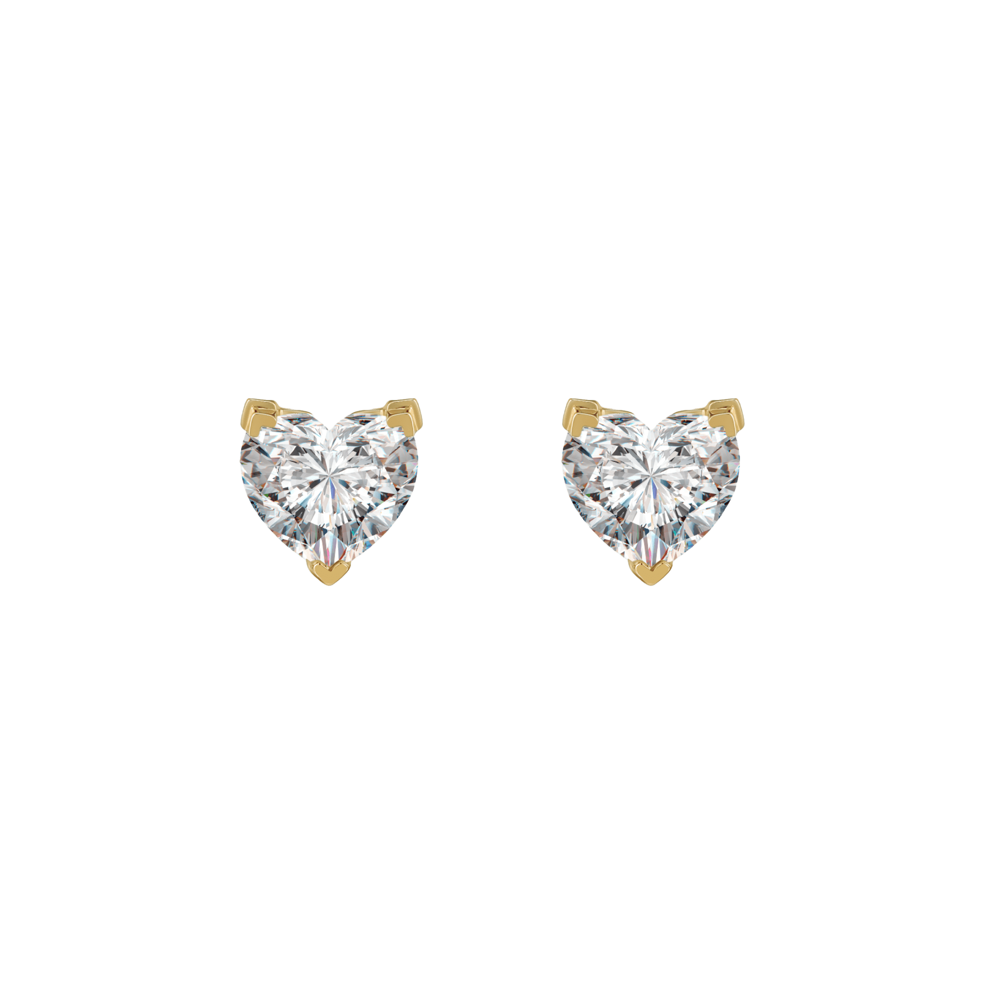  Venus solitaire earrings 0.4ct - Heart Diamond Earrings -  The Future Rocks -    4 