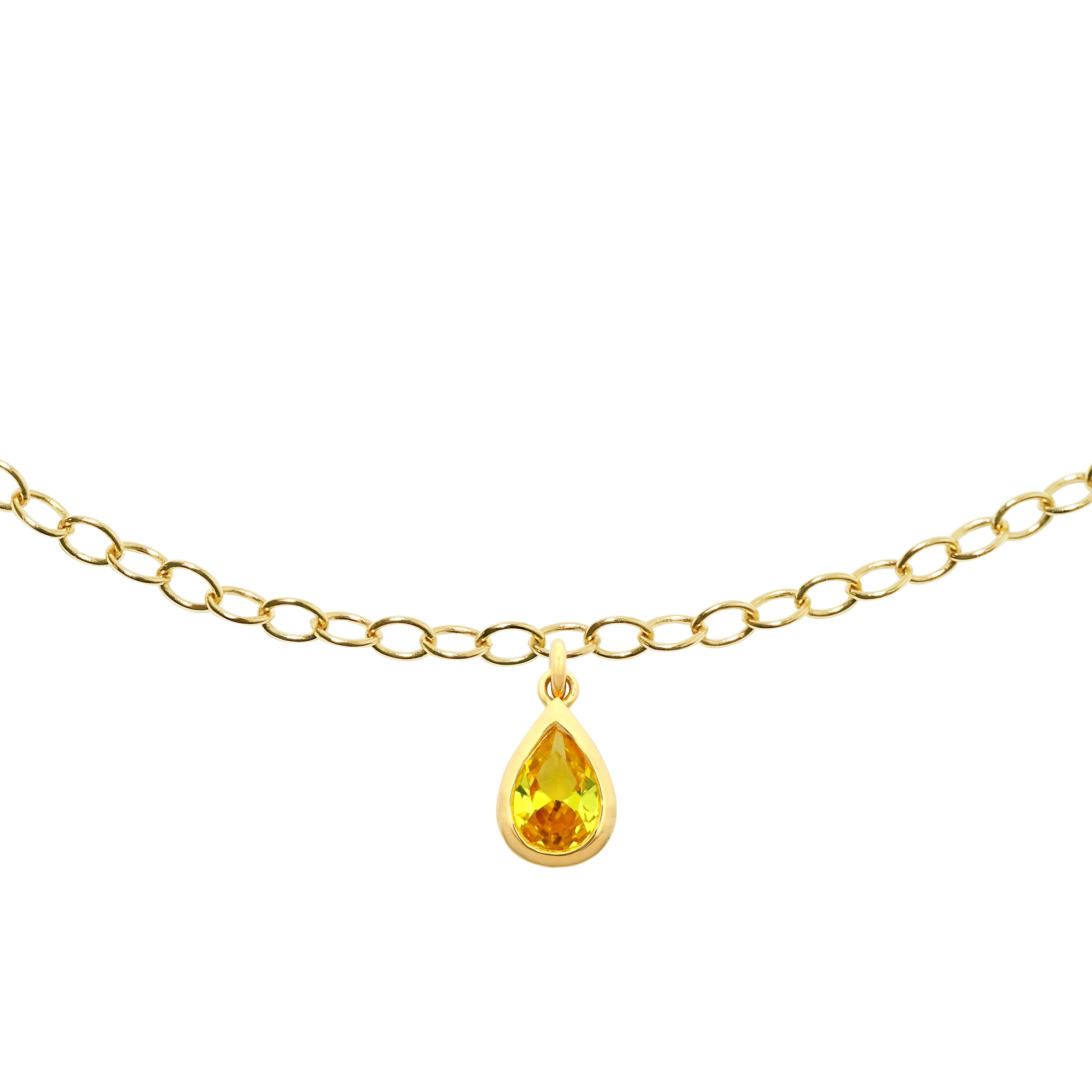 Yellow sapphire charm bracelet - Pear