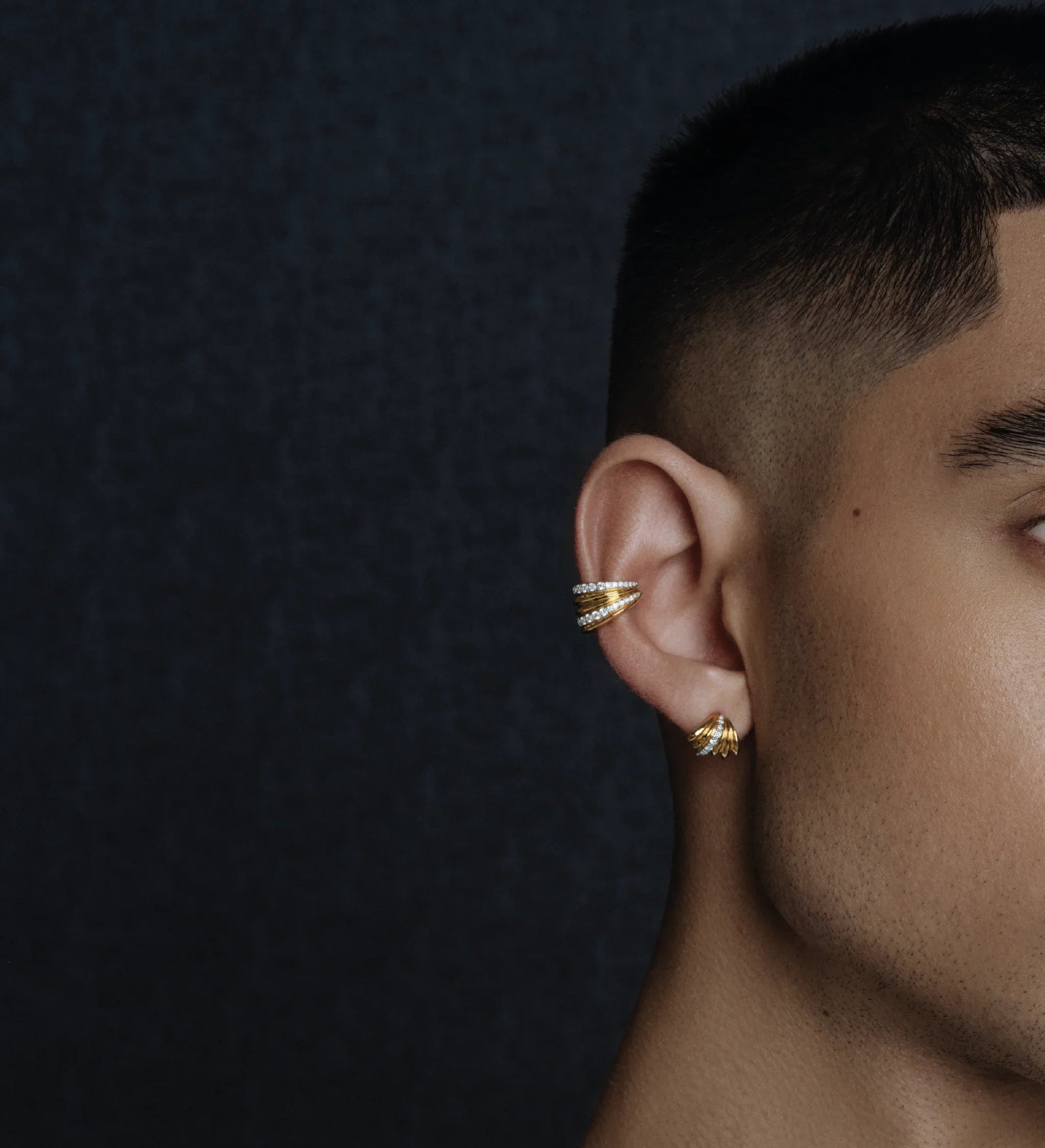  Palm mini hoop earrings - 18K Recycled Gold Vermeil Palm Mini Hoop Earrings -  The Future Rocks -    2 