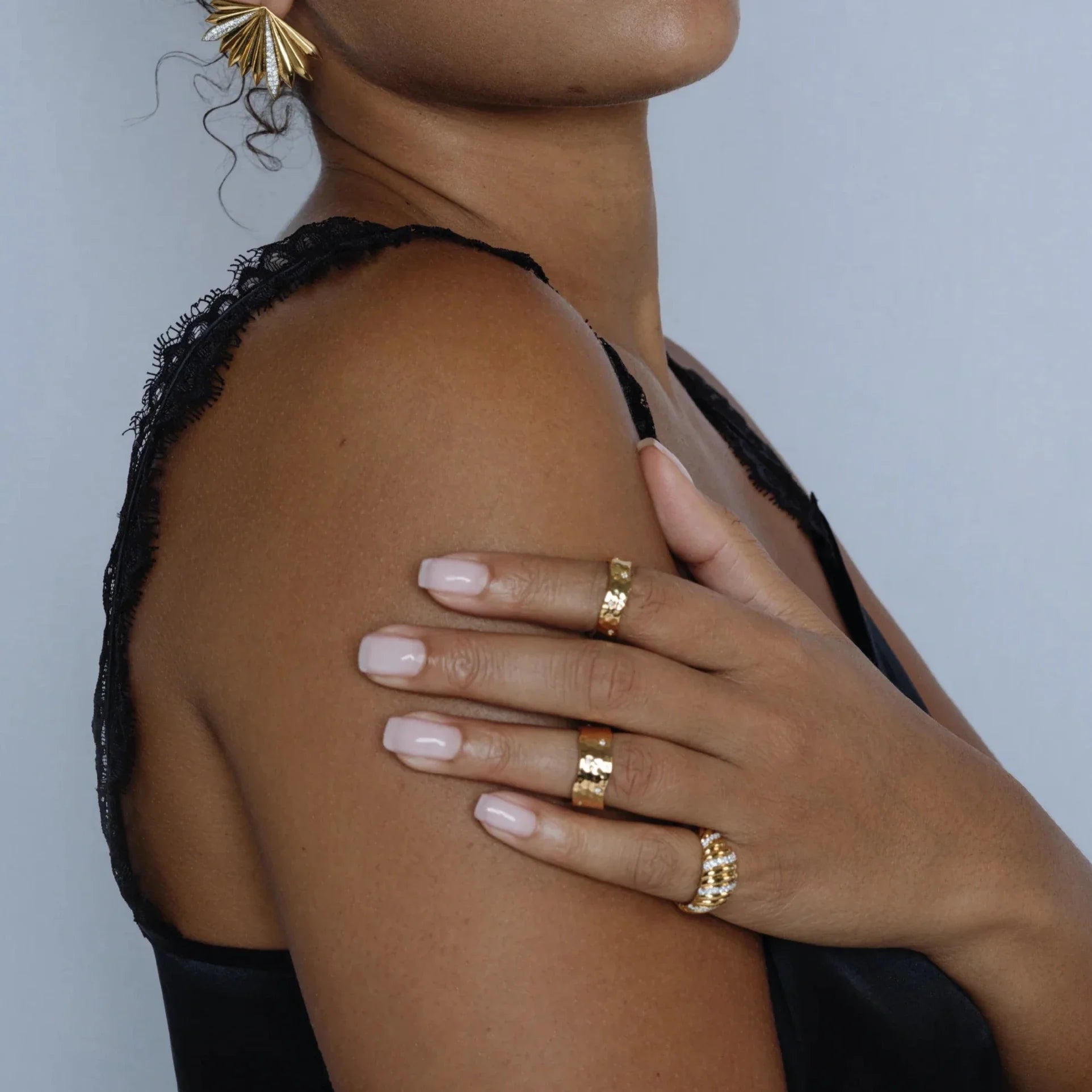  Palm formed statement ring - 18K Gold Vermeil Palm Formed Statement Ring -  The Future Rocks -    2 