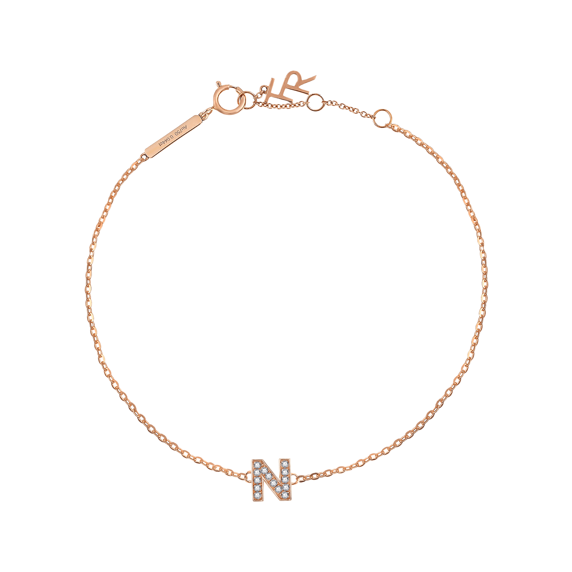  Alphabet LGD pendant bracelet - Diamond Initial Bracelet -  The Future Rocks -    17 
