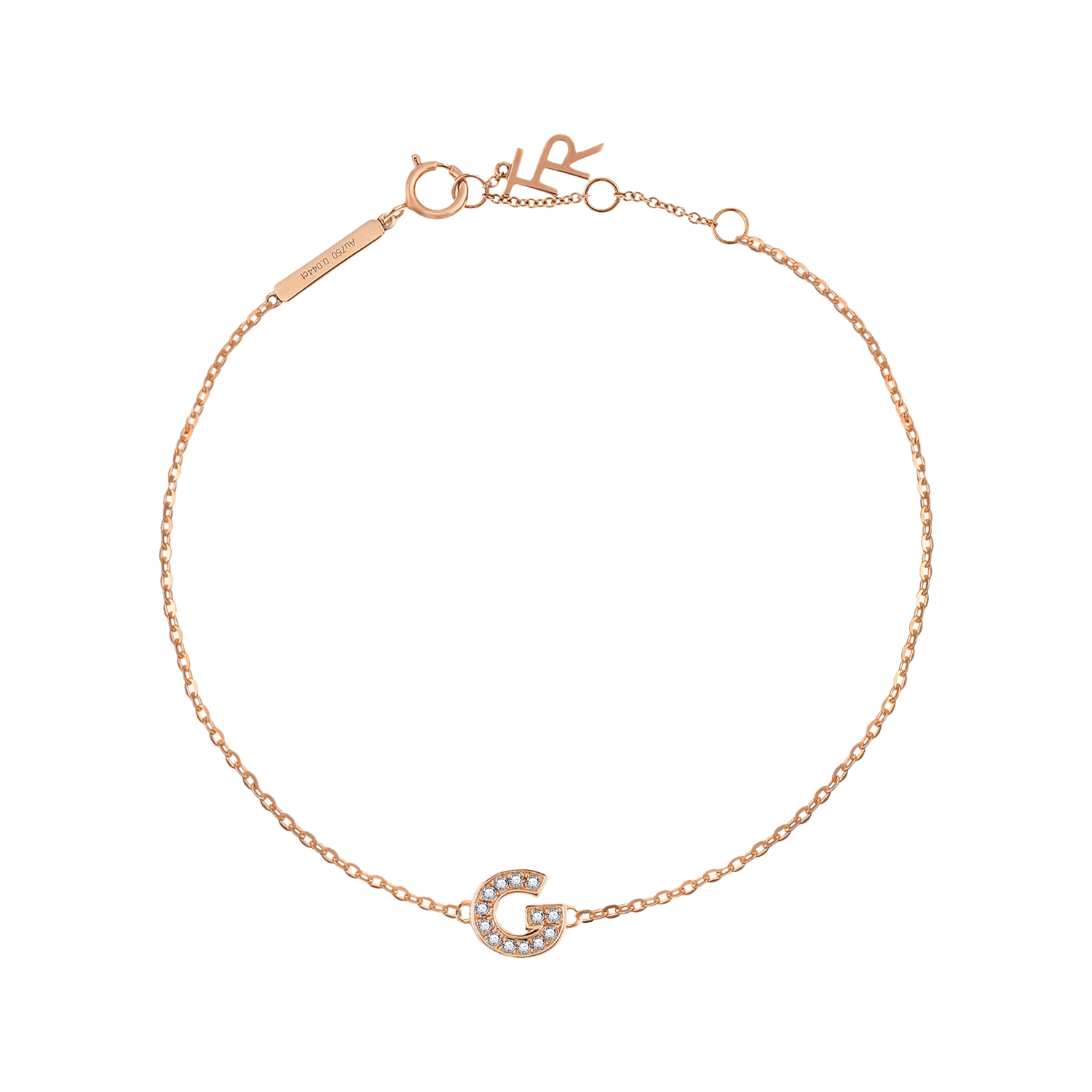  Alphabet LGD pendant bracelet - Diamond Initial Bracelet -  The Future Rocks -    10 