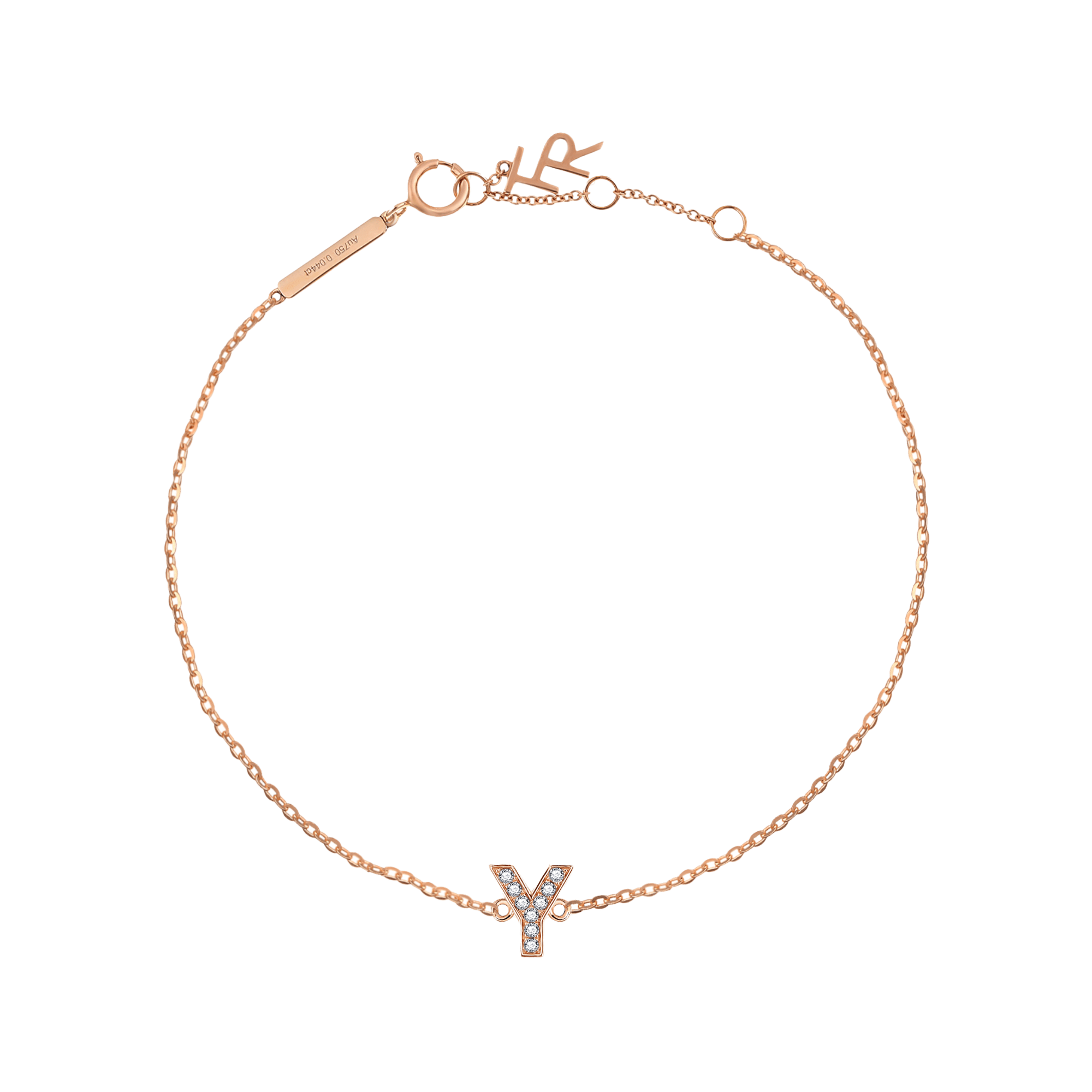  Alphabet LGD pendant bracelet - Diamond Initial Bracelet -  The Future Rocks -    28 