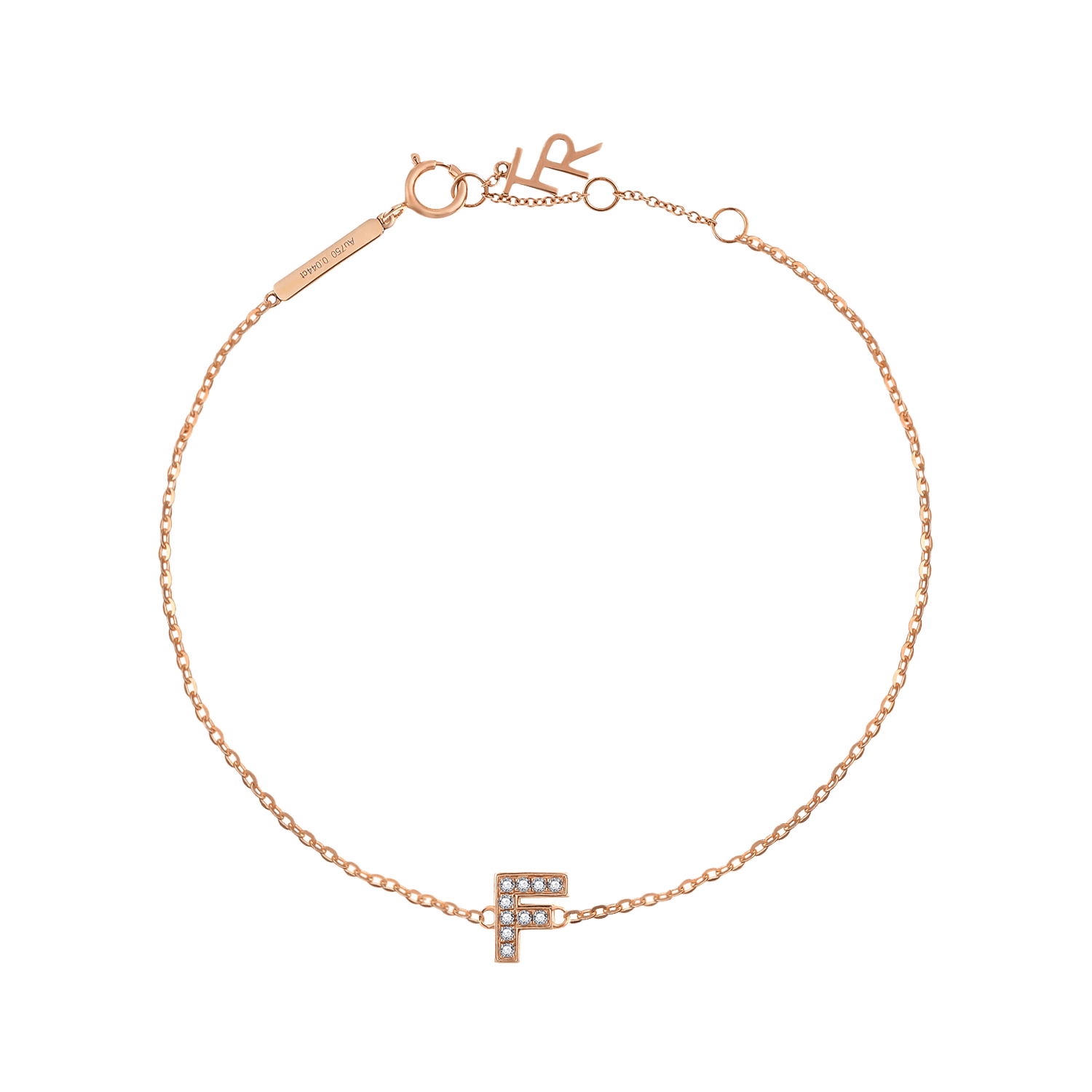  Alphabet LGD pendant bracelet - Diamond Initial Bracelet -  The Future Rocks -    9 