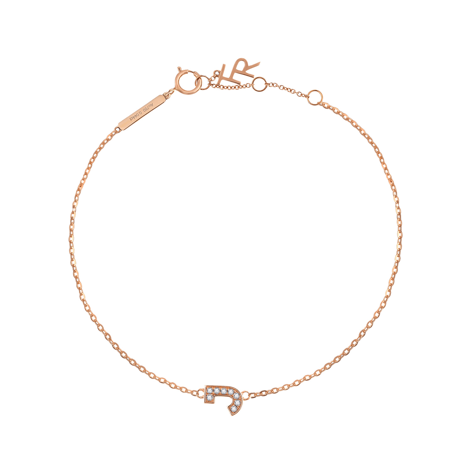  Alphabet LGD pendant bracelet - Diamond Initial Bracelet -  The Future Rocks -    13 