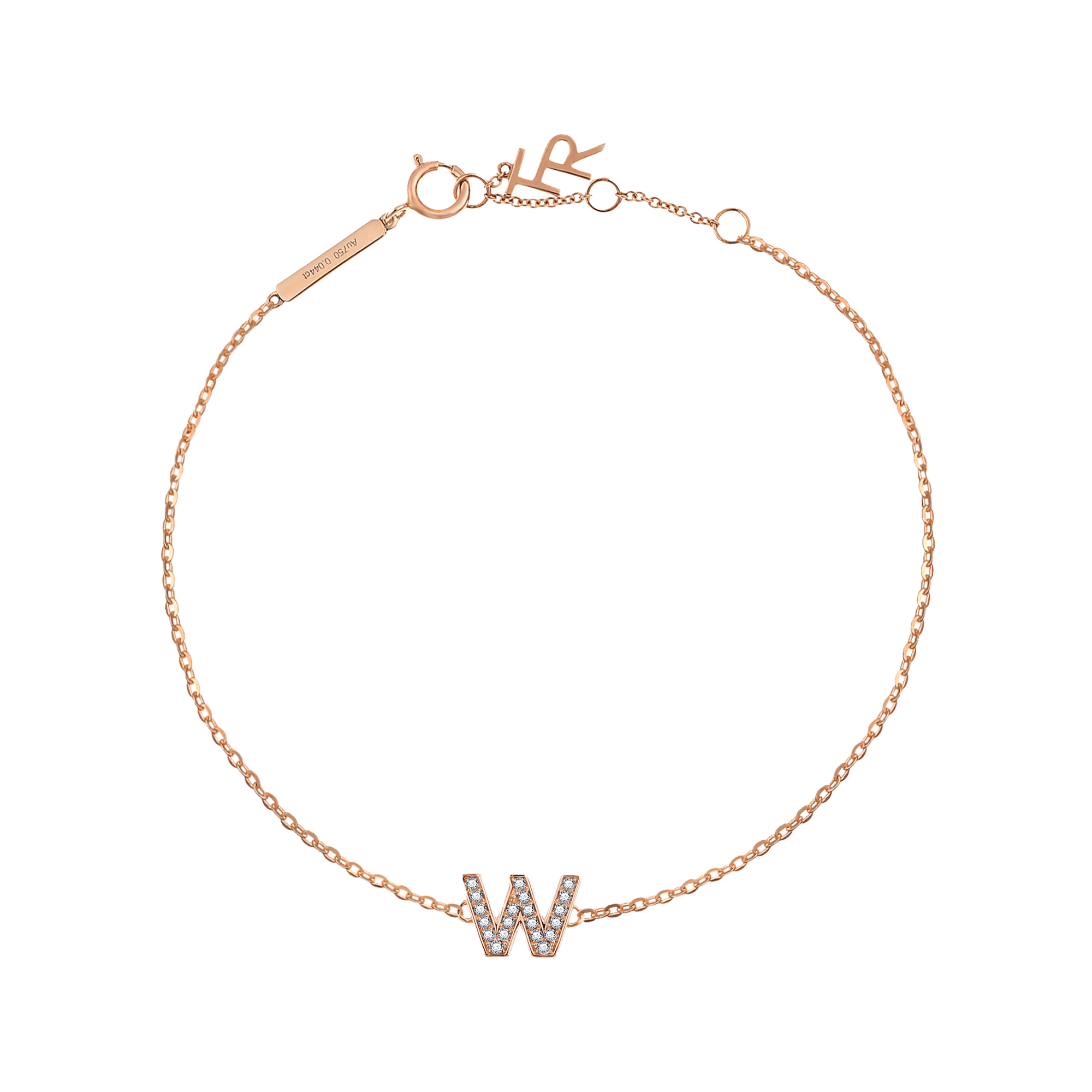  Alphabet LGD pendant bracelet - Diamond Initial Bracelet -  The Future Rocks -    26 