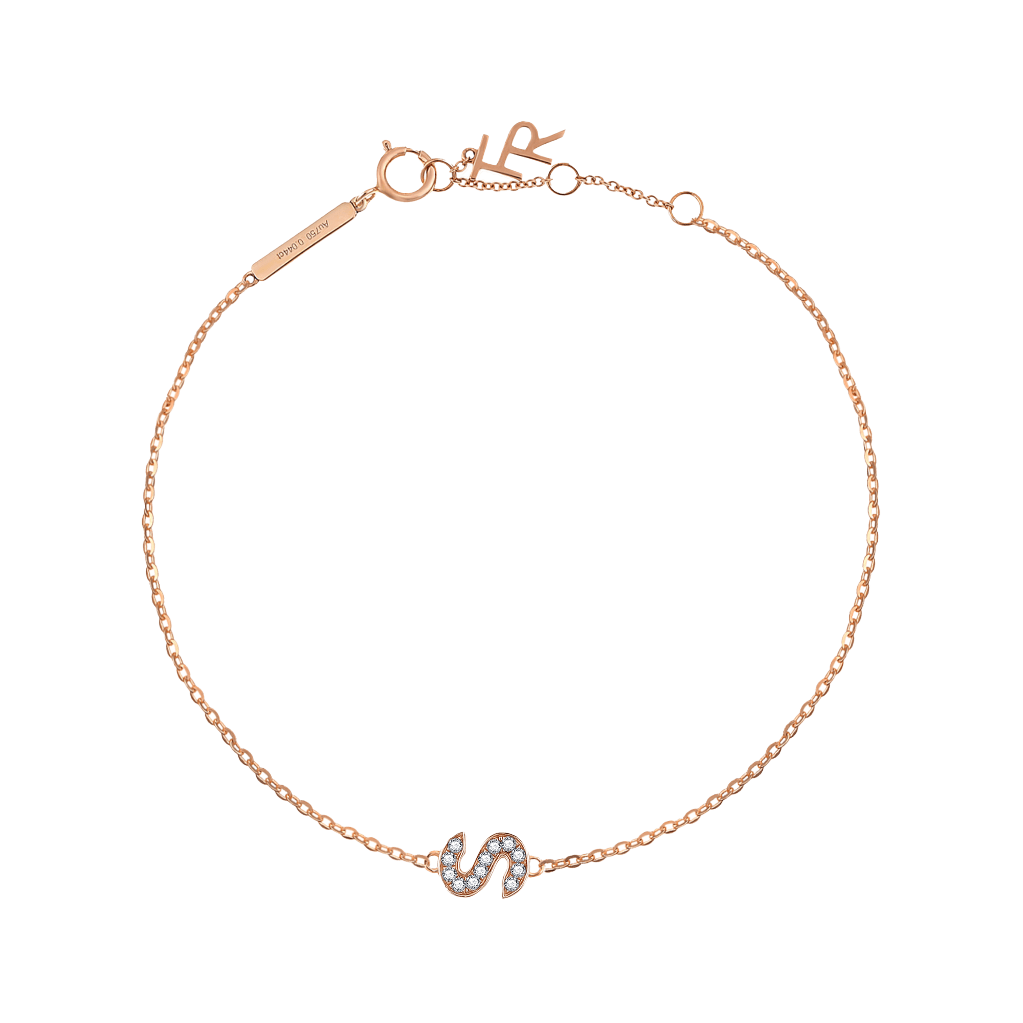  Alphabet LGD pendant bracelet - Diamond Initial Bracelet -  The Future Rocks -    22 