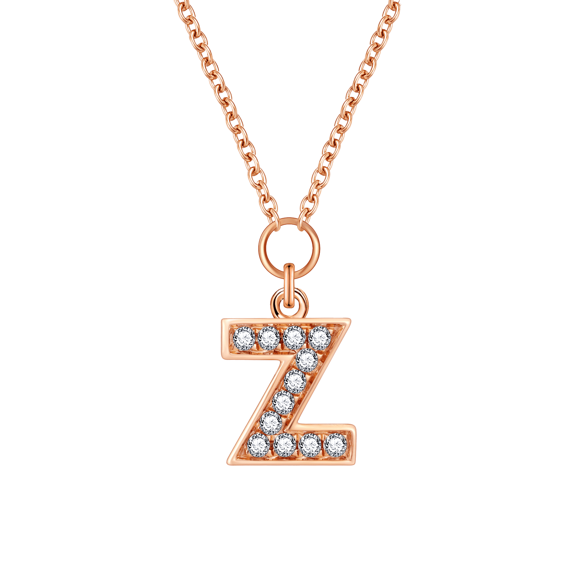  Alphabet LGD pendant necklace - Diamond Initial Pendant Necklace -  The Future Rocks -    28 