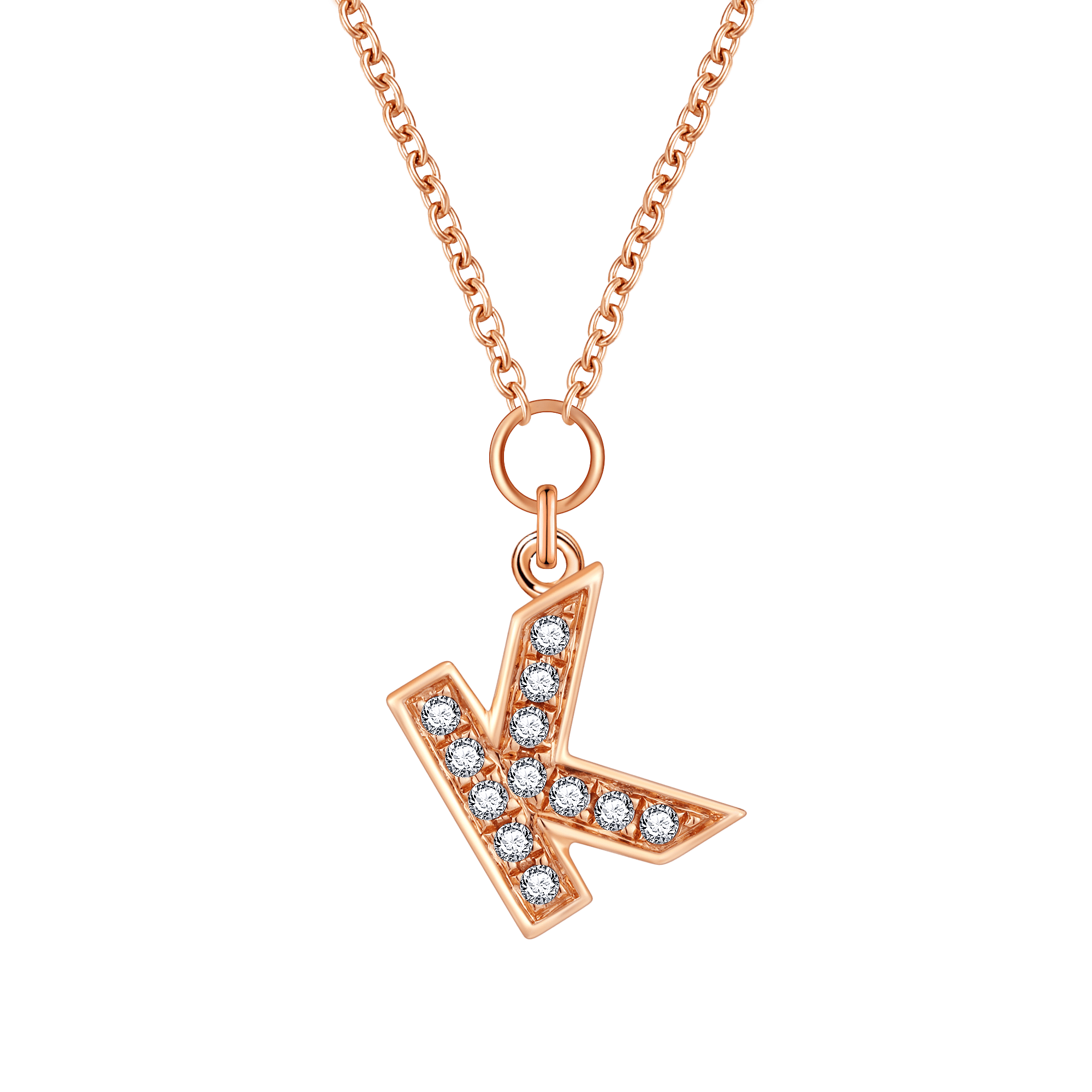  Alphabet LGD pendant necklace - Diamond Initial Pendant Necklace -  The Future Rocks -    13 