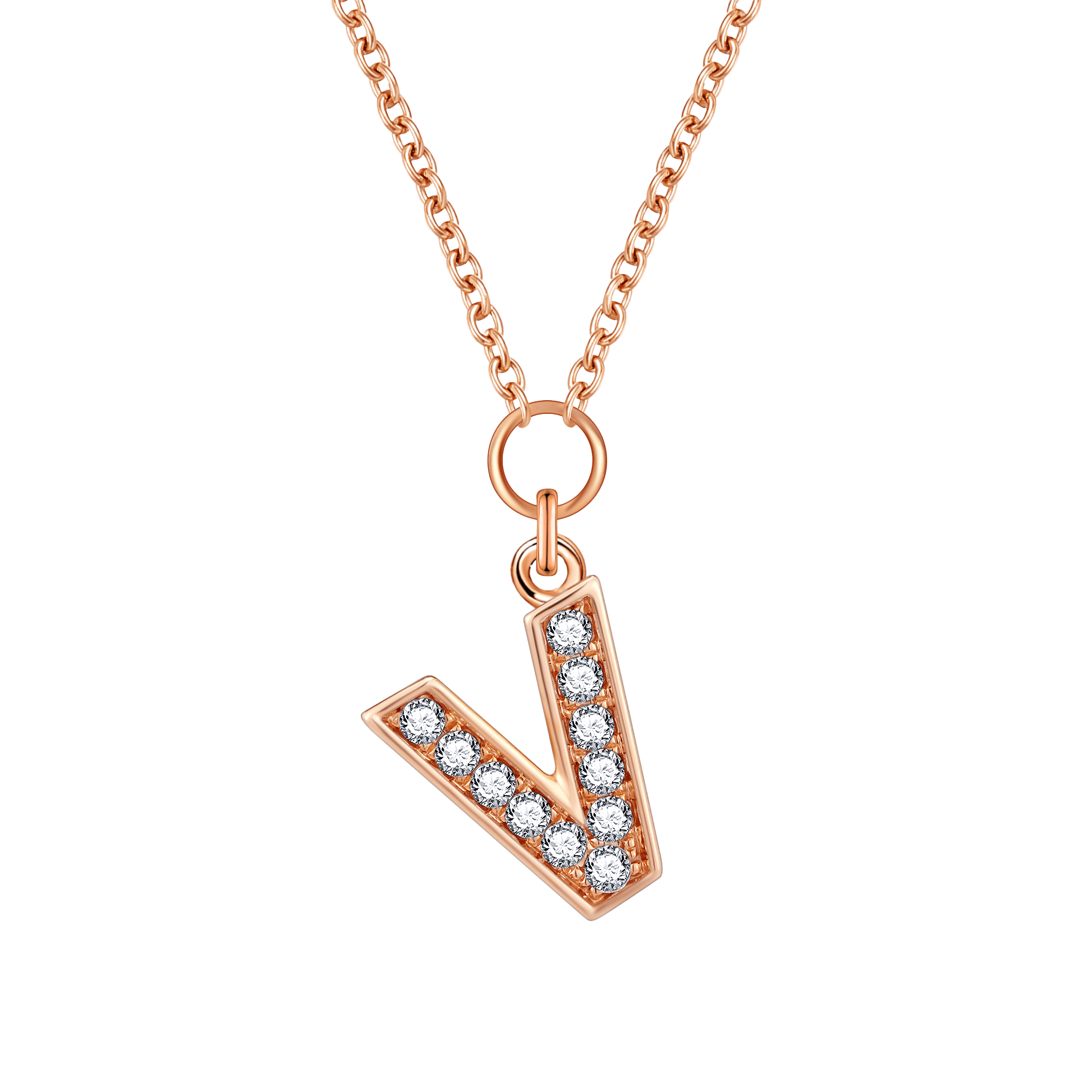  Alphabet LGD pendant necklace - Diamond Initial Pendant Necklace -  The Future Rocks -    24 