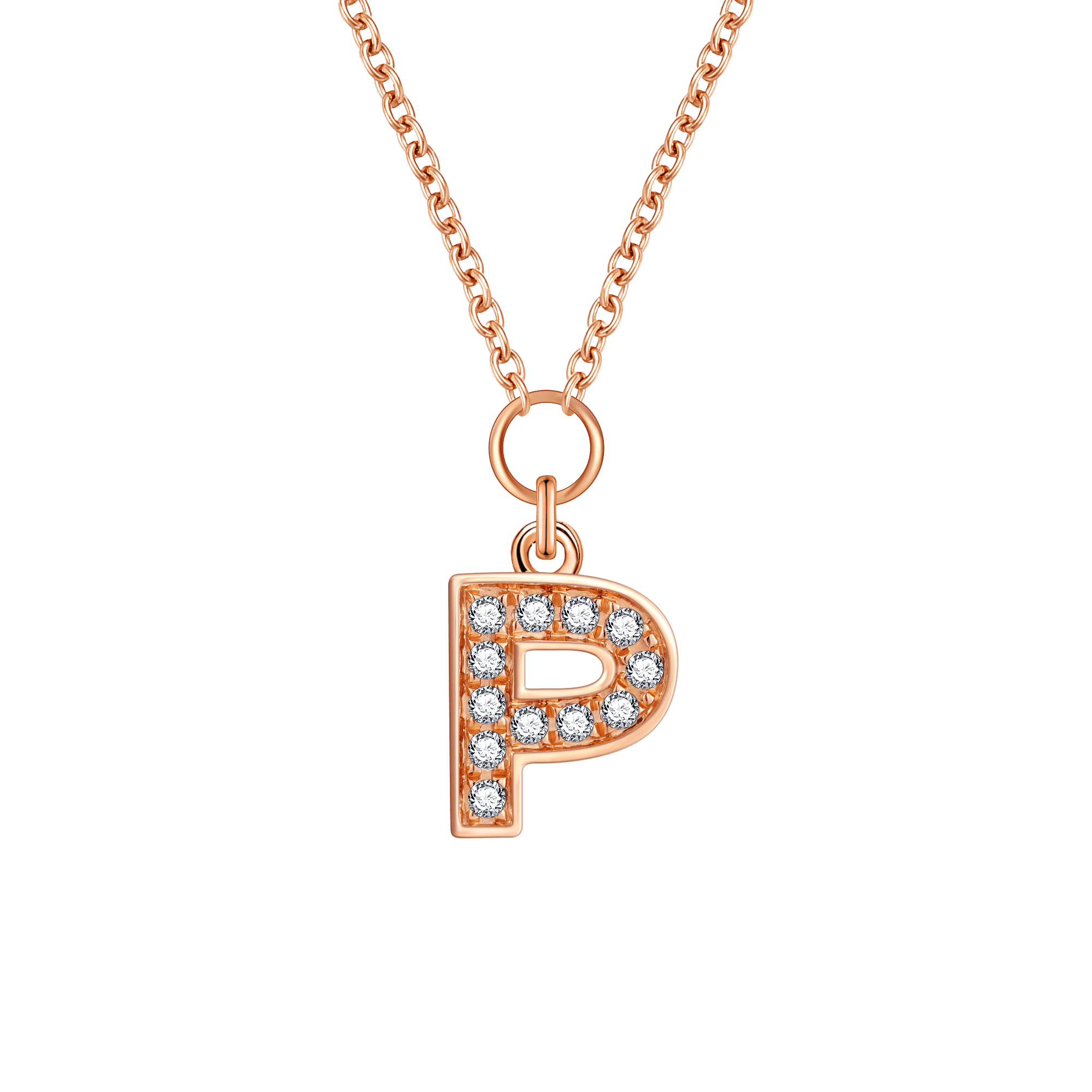  Alphabet LGD pendant necklace - Diamond Initial Pendant Necklace -  The Future Rocks -    18 