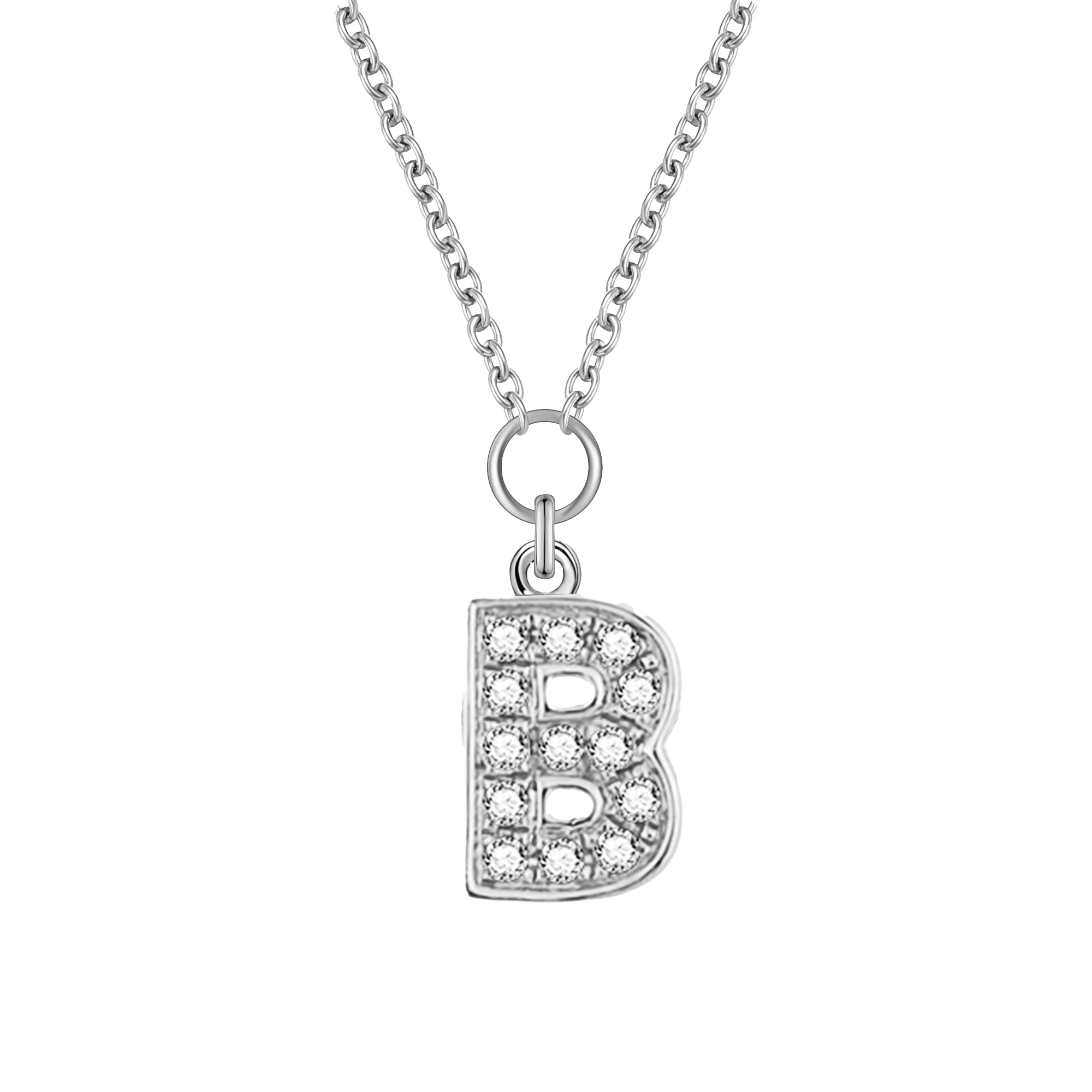  Alphabet LGD pendant necklace - Diamond Initial Pendant Necklace -  The Future Rocks -    30 