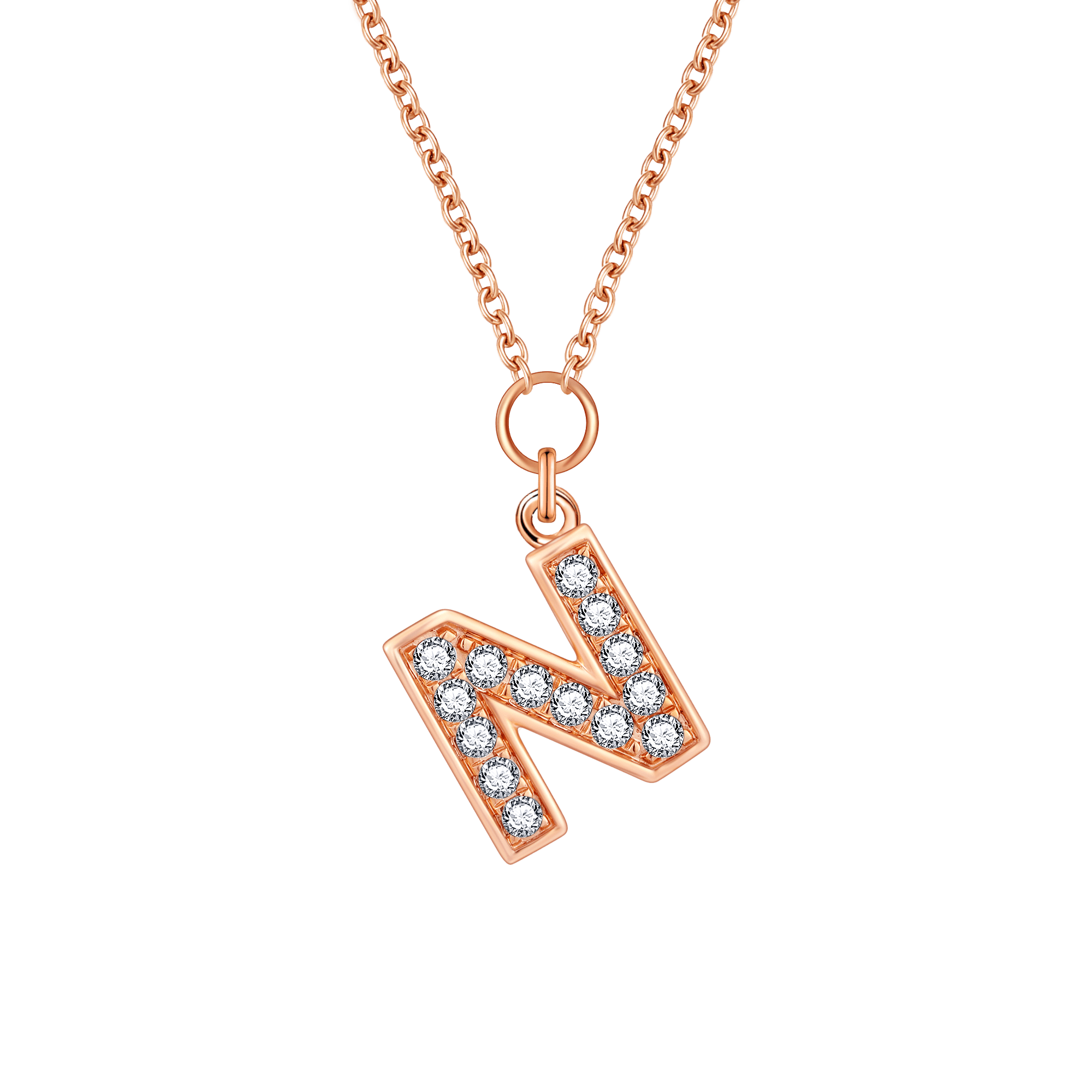  Alphabet LGD pendant necklace - Diamond Initial Pendant Necklace -  The Future Rocks -    16 