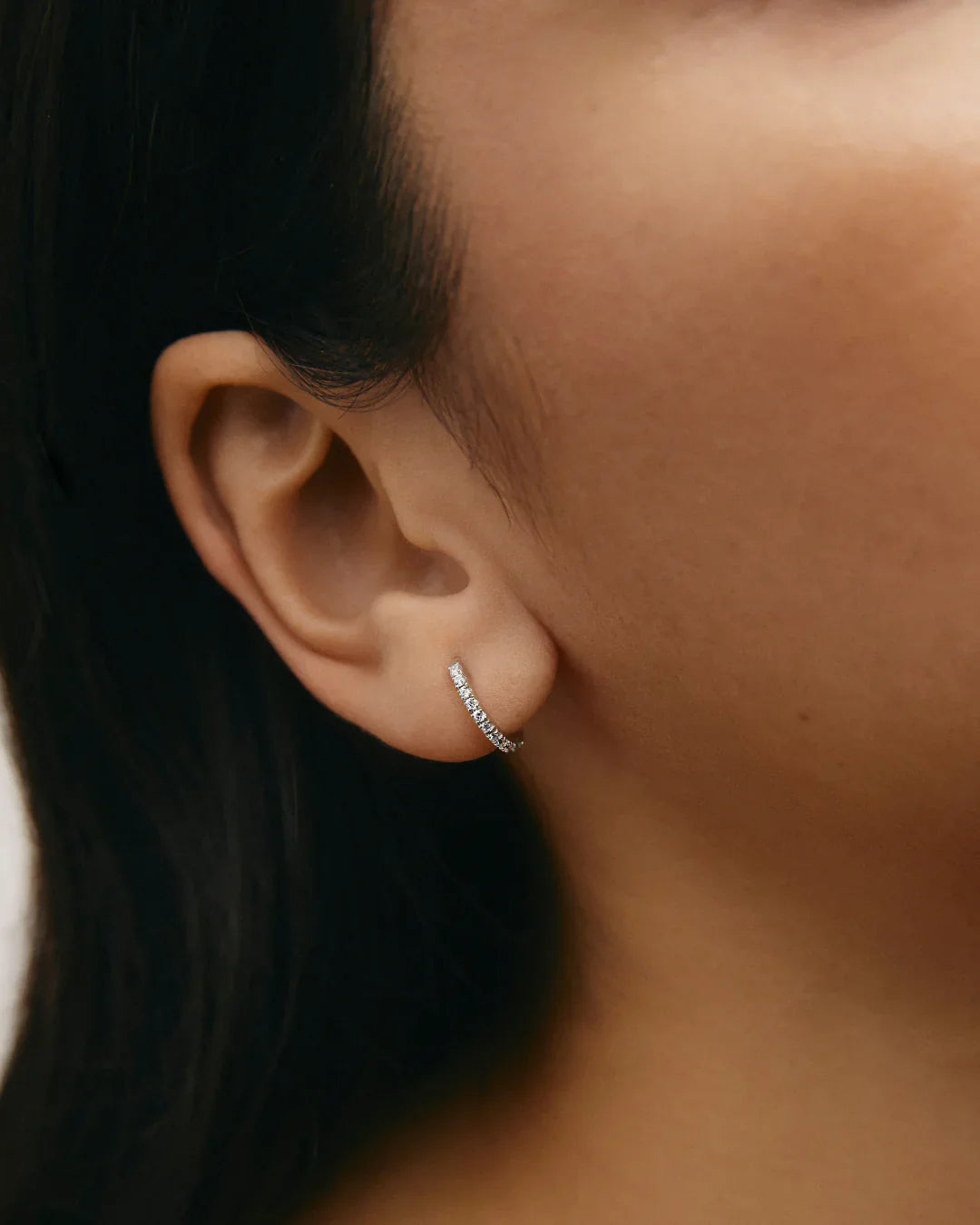  Continuous huggies - Pavé Set Diamond Huggie Earrings -  The Future Rocks -    4 
