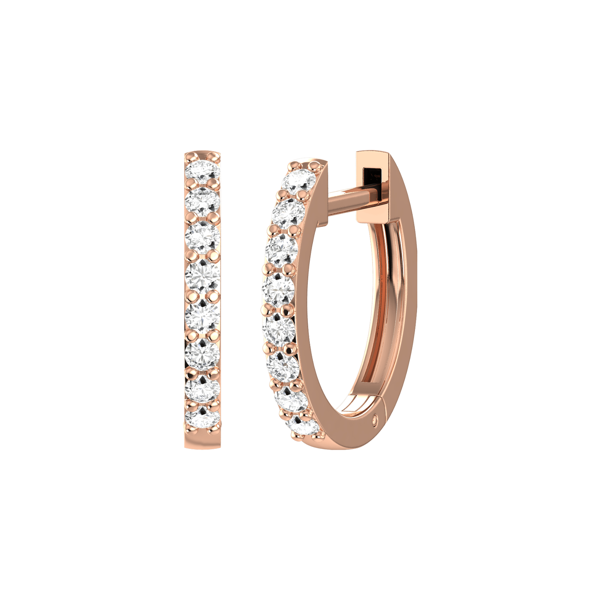  Criollas line earrings - Lab-Grown Diamond Huggie Earrings -  The Future Rocks -    4 
