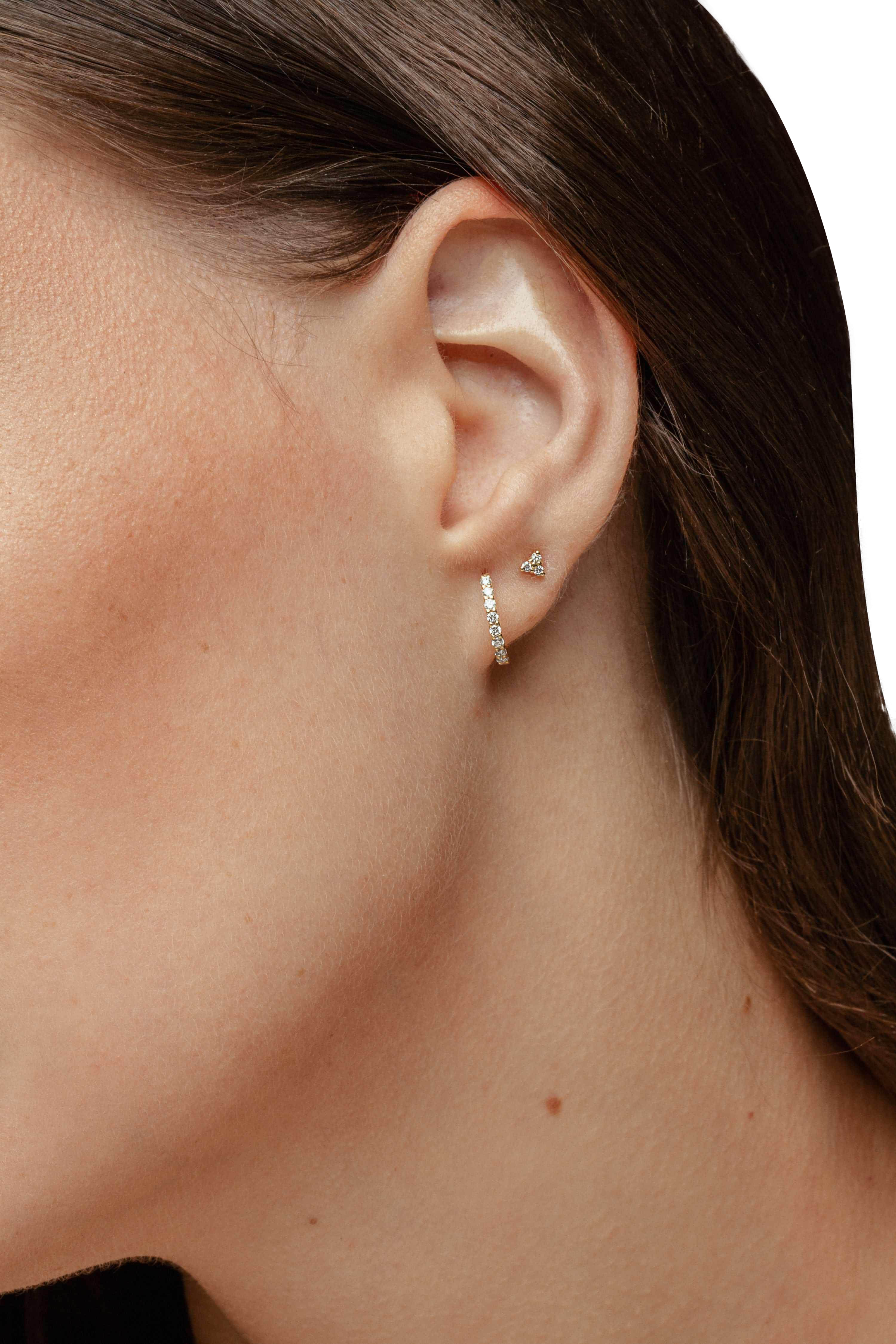  Criollas line earrings - Lab-Grown Diamond Huggie Earrings -  The Future Rocks -    2 
