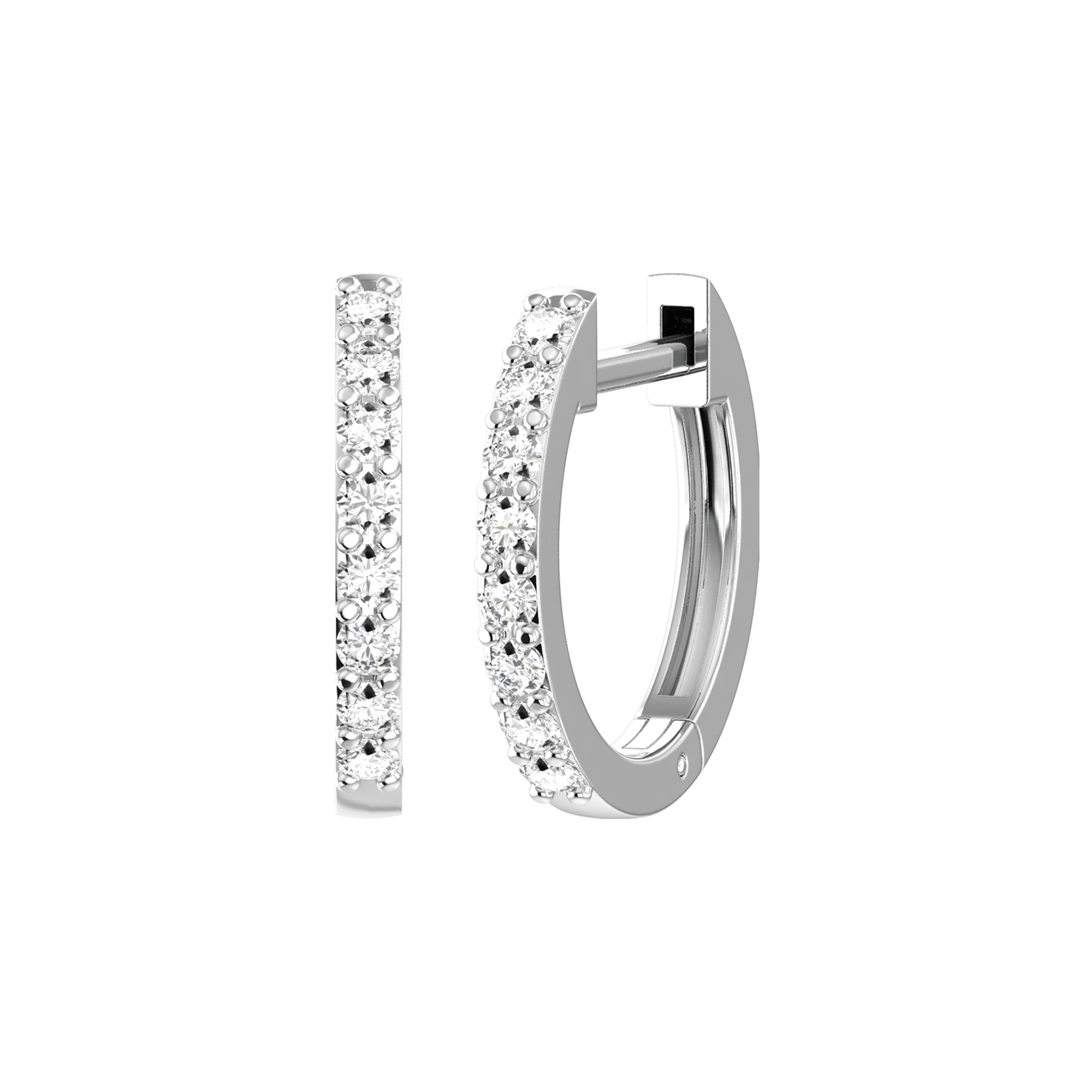  Criollas line earrings - Lab-Grown Diamond Huggie Earrings -  The Future Rocks -    3 