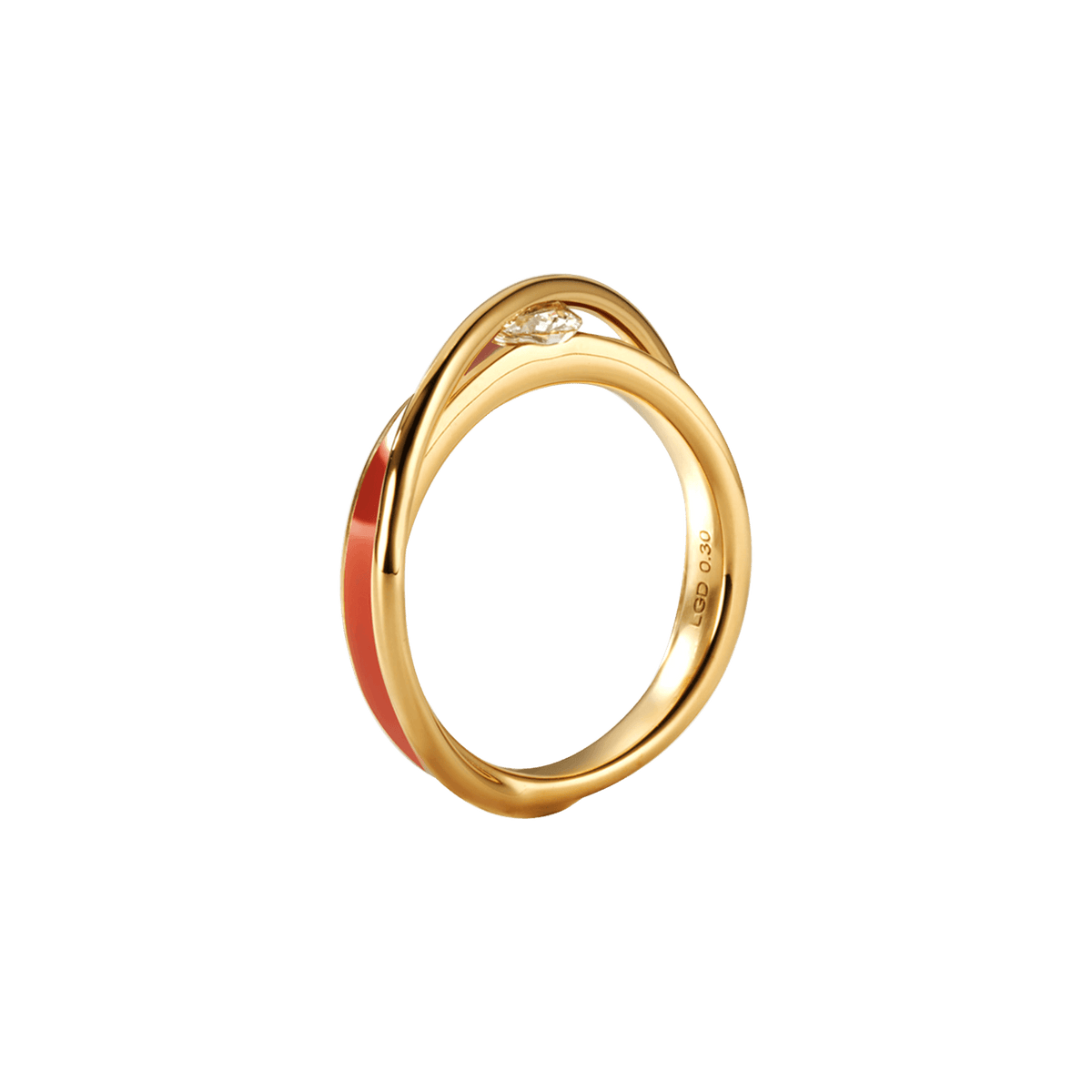  Engage EGR1 sun ring - Orange Enamel Diamond Ring -  The Future Rocks -    3 