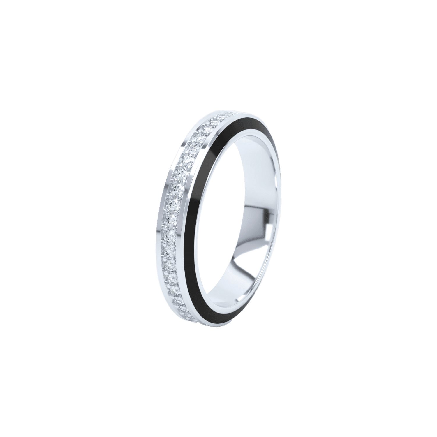  Eternity black enamel 4mm ring - Eternity Black Enamel Diamond Ring -  The Future Rocks -    3 