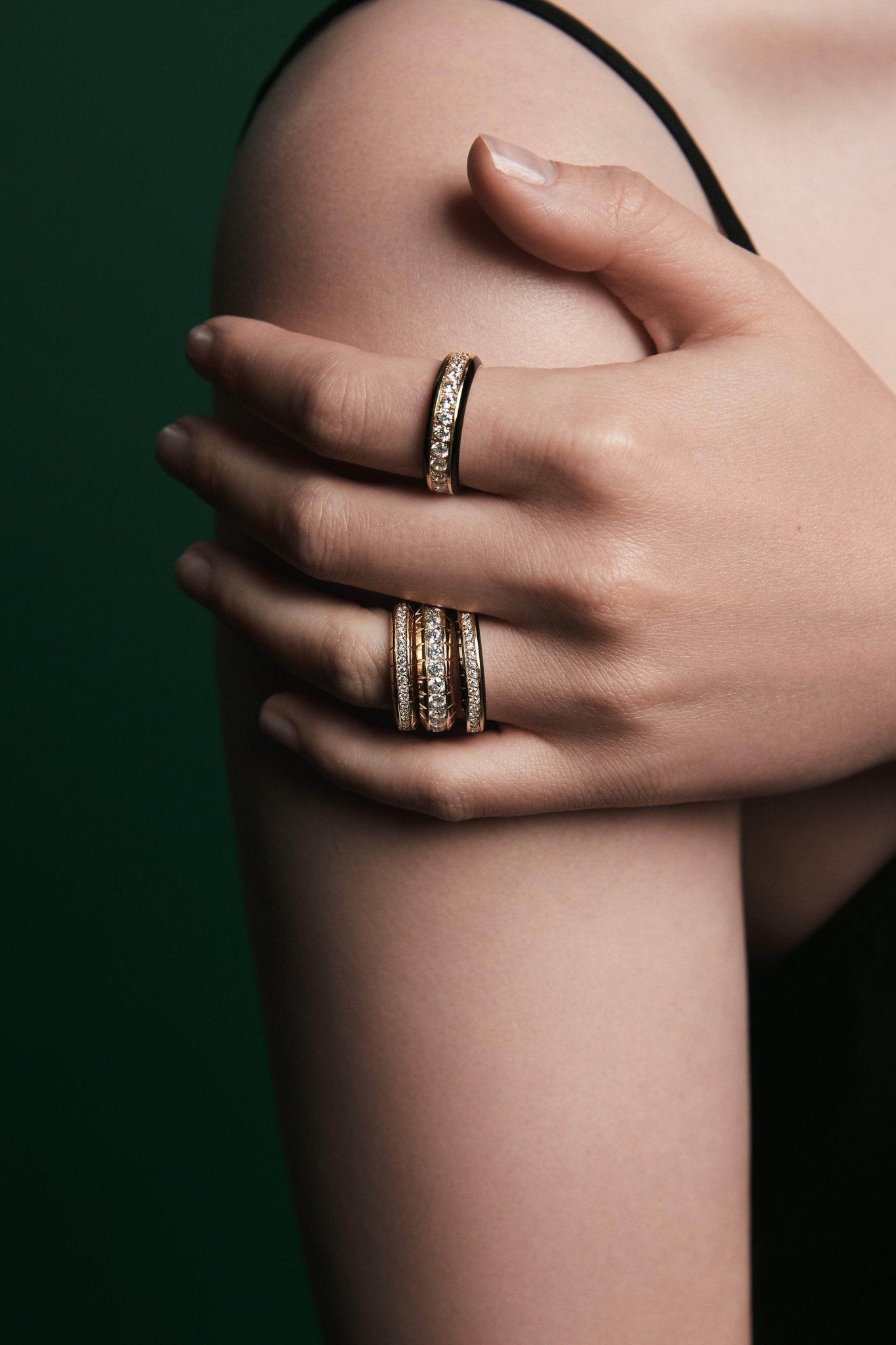  Eternity black enamel 6mm ring - Eternity Black Enamel Ring  -  The Future Rocks -    2 