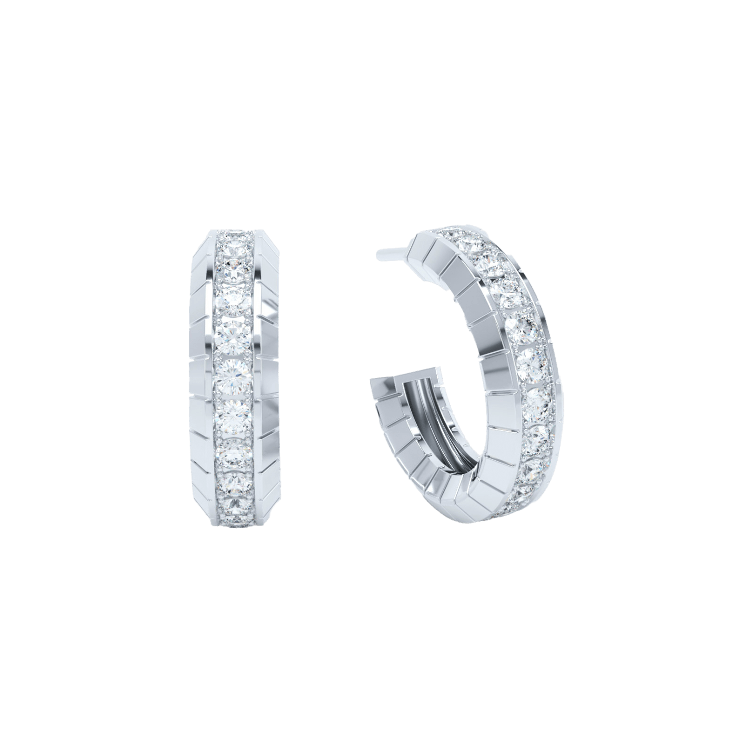 Eternity engraved hoops - Lab-Grown Diamond Eternity Hoop Earrings -  The Future Rocks -    3