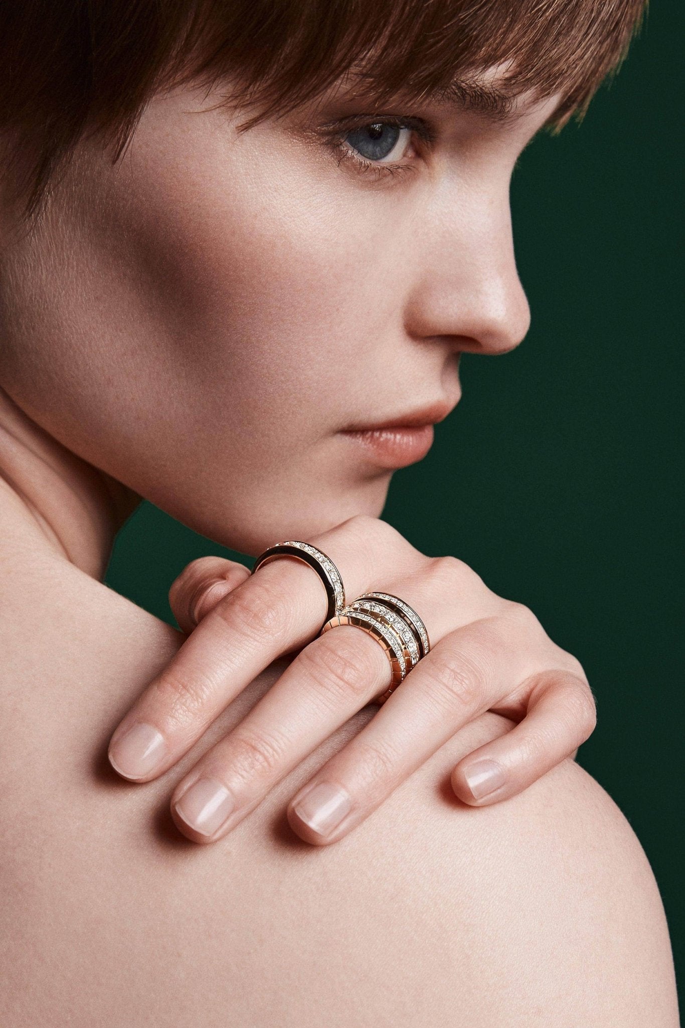  Eternity green enamel 6mm ring - Eternity Green Enamel Ring -  The Future Rocks -    4 