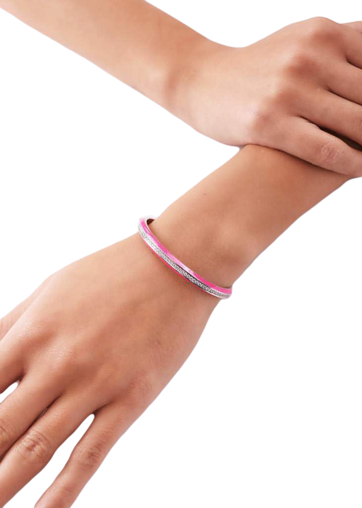  Eternity pink enamel bangle - Eternity Pink Enamel Bangle Bracelet -  The Future Rocks -    2 