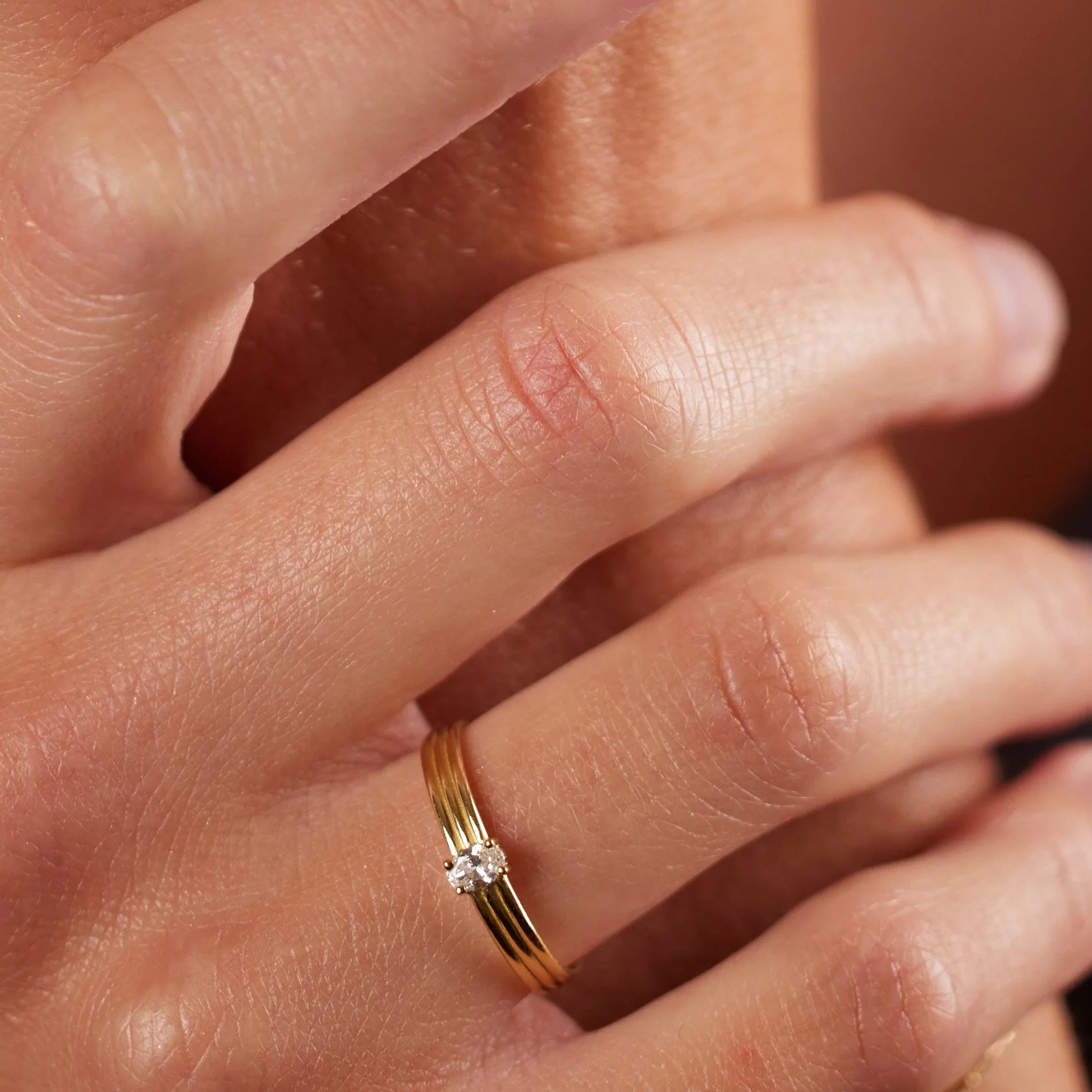  Fused ring - Half Carat Oval Cut Diamond Ring -  The Future Rocks -    4 