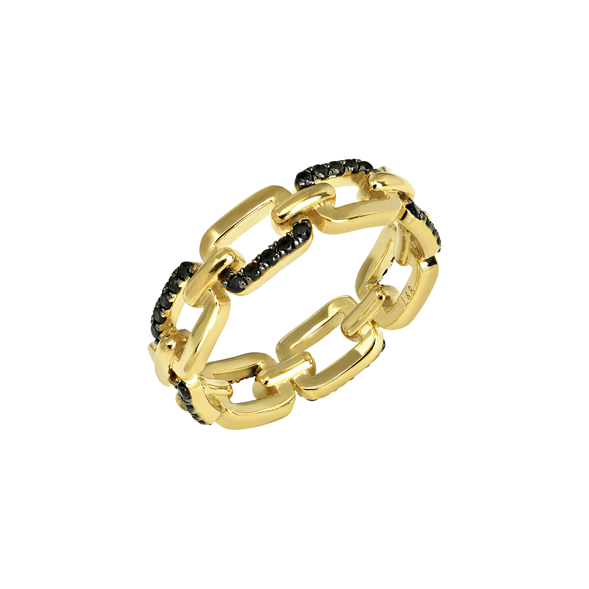  Horizon link ring - 18K Recycled Gold Vermeil Double Link Ring -  The Future Rocks -    3 