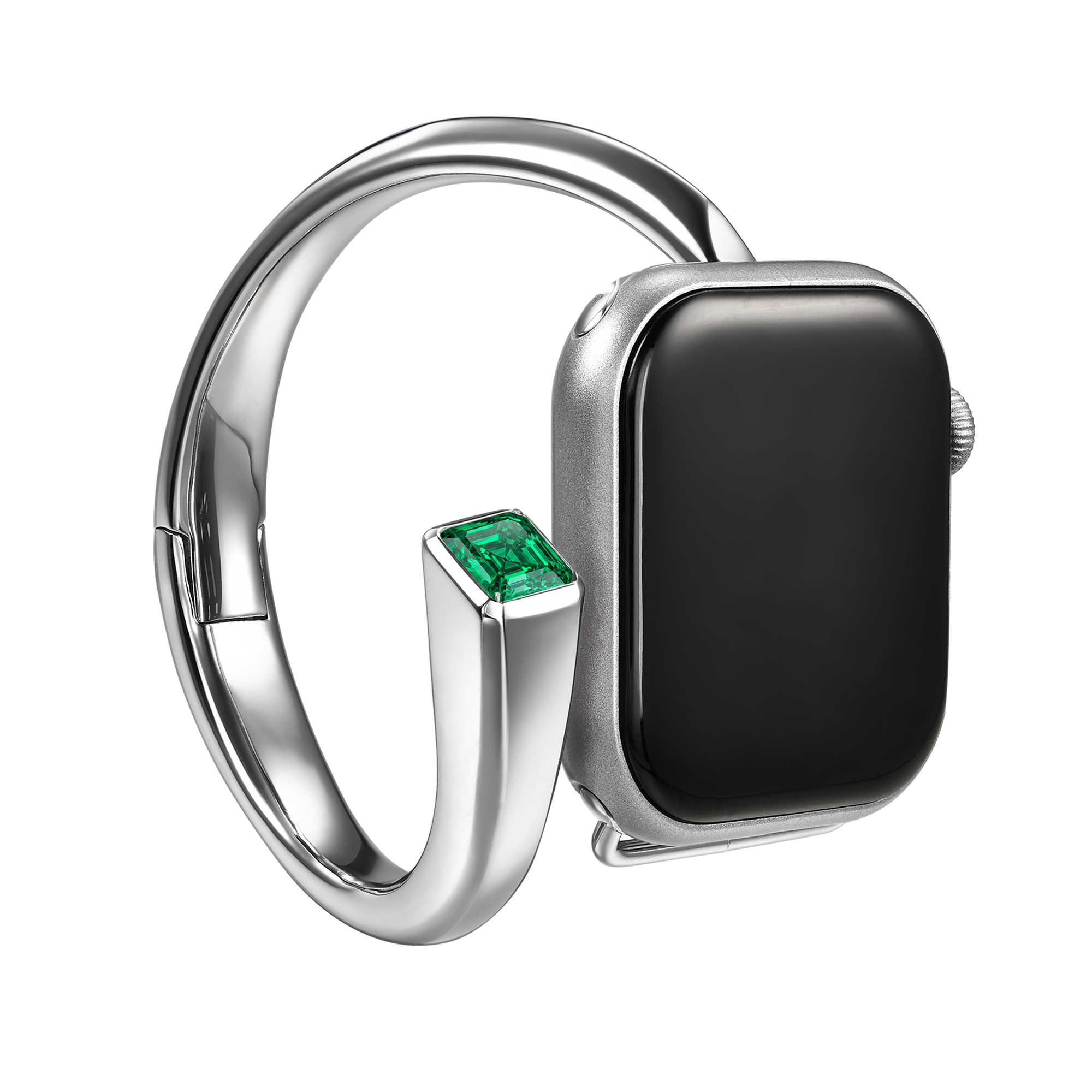 Nova iWatch bangle with emerald