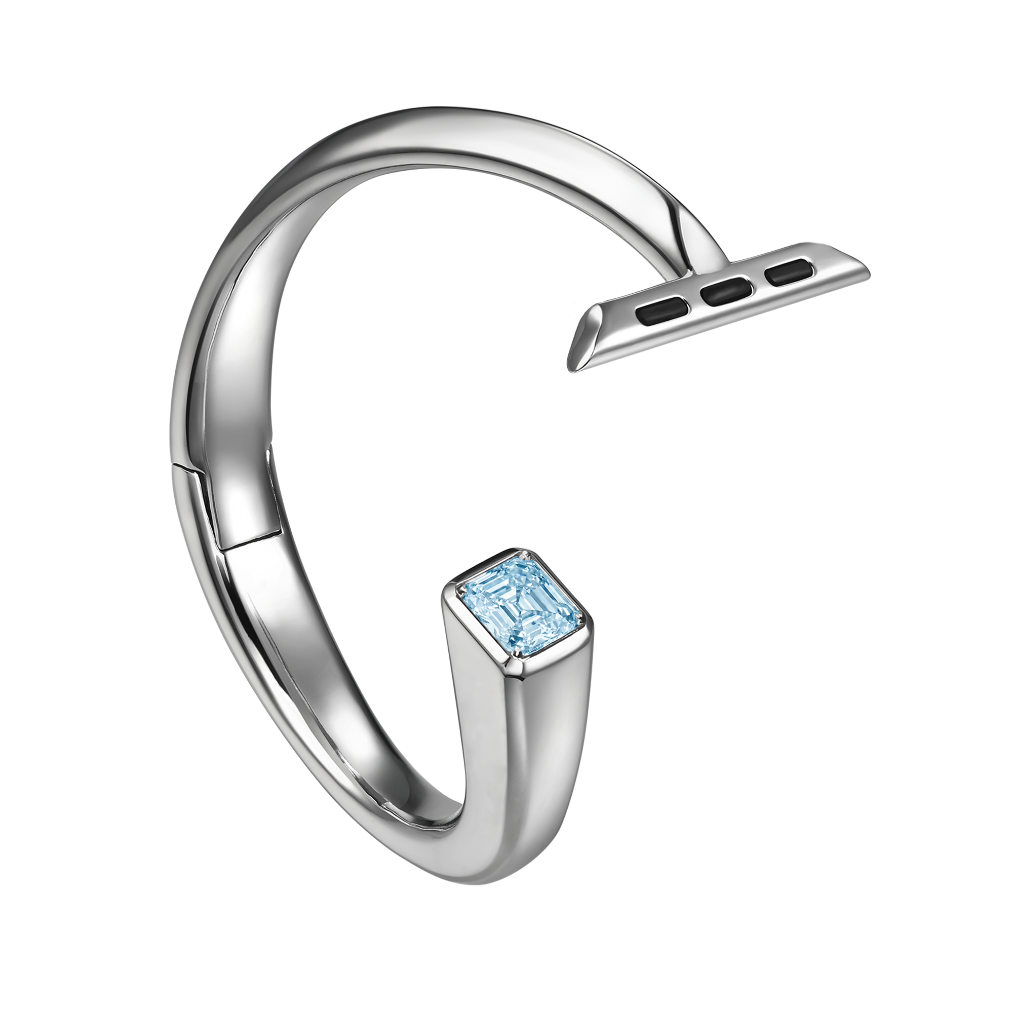 Nova iWatch bangle with aquamarine