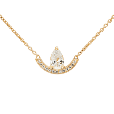  Intrépide grand arc pavée poire solitaire necklace - Pear Shaped Diamond Pendant Necklace -  The Future Rocks -    1 