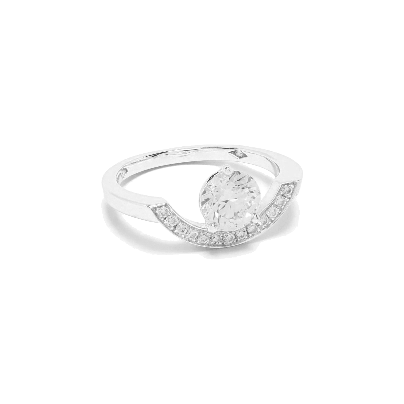  Intrépide grand arc pavée solitaire ring - Intrépide Grand Arc Pavée Solitaire Ring -  The Future Rocks -    3 