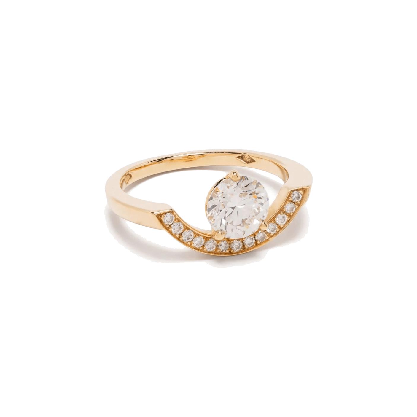 Intrépide grand arc pavée solitaire ring - Intrépide Grand Arc Pavée Solitaire Ring -  The Future Rocks -    1