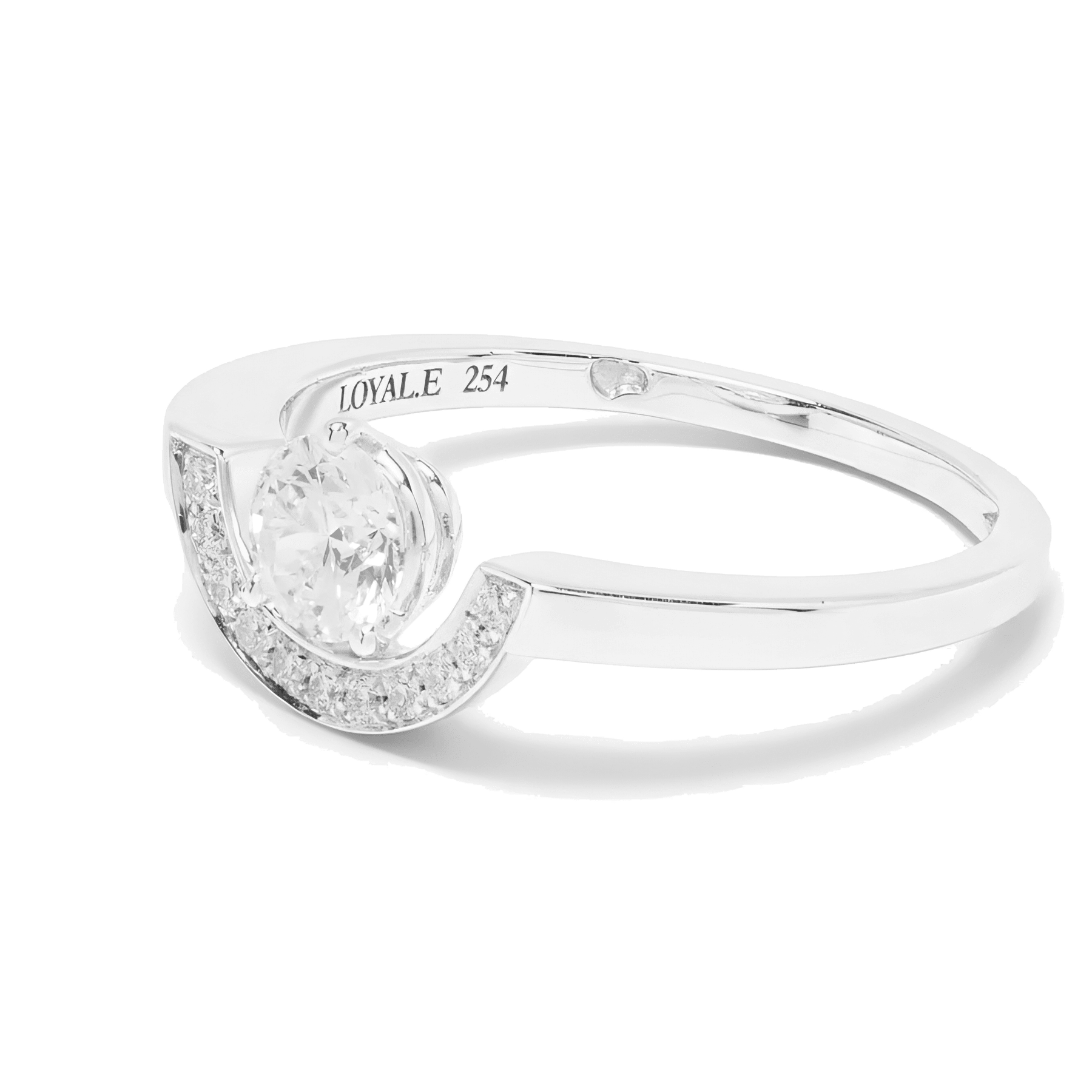  Intrépide petit arc pavée solitaire ring - Intrépide Petit Arc Pavée Solitaire Ring -  The Future Rocks -    5 