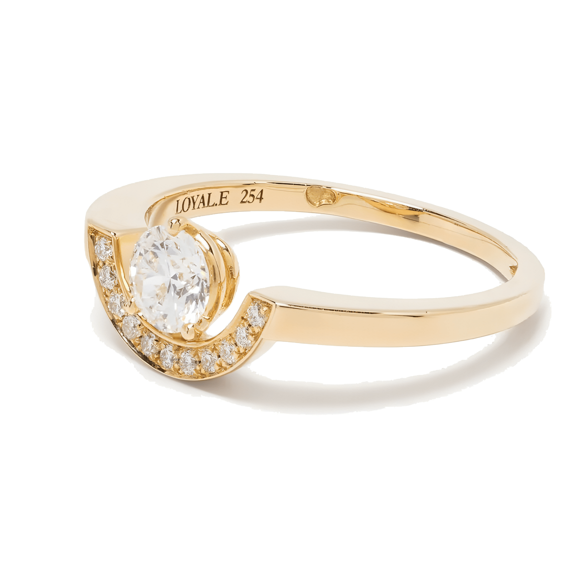 Intrépide petit arc pavée solitaire ring - Intrépide Petit Arc Pavée Solitaire Ring -  The Future Rocks -    3 