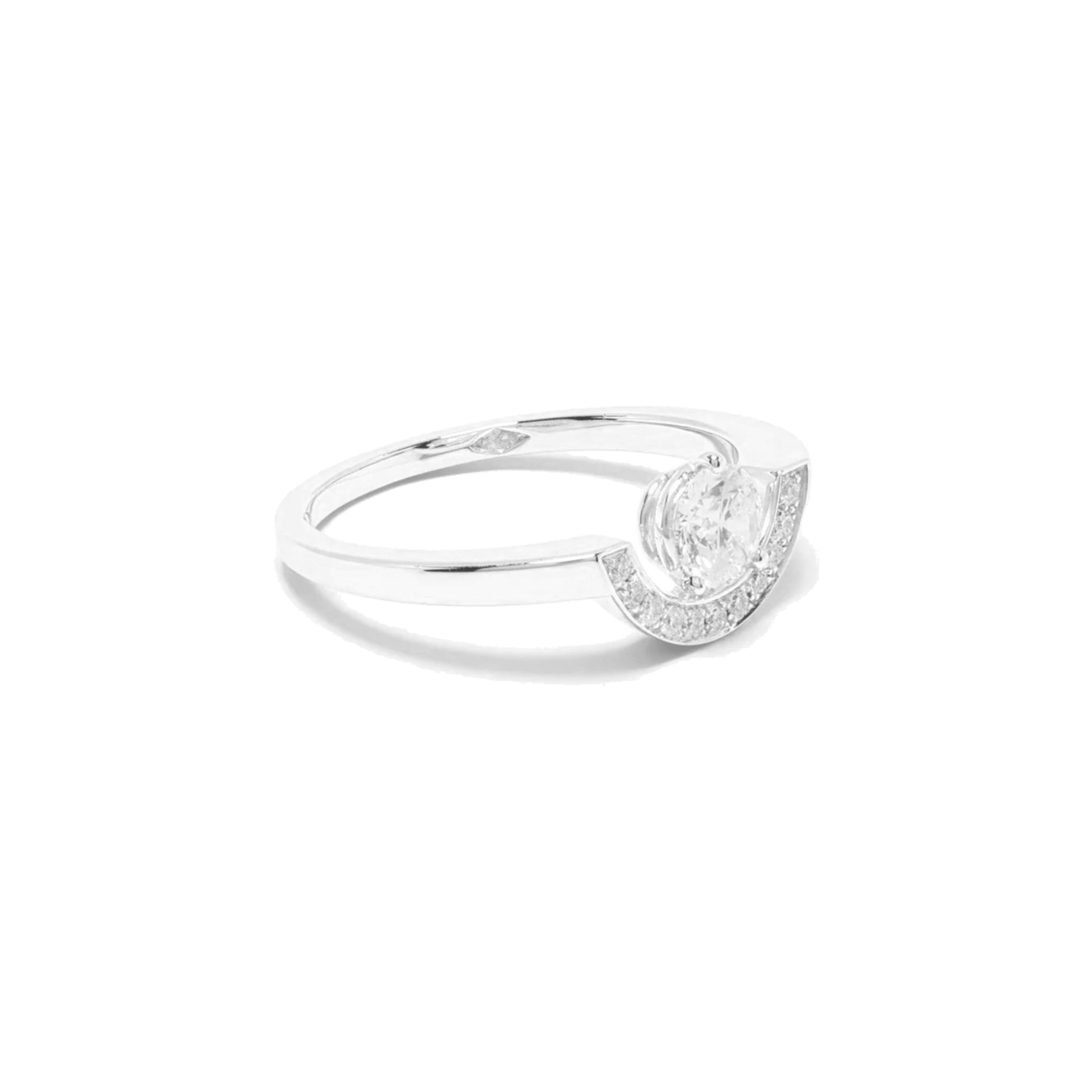  Intrépide petit arc pavée solitaire ring - Intrépide petit arc pavée solitaire ring -  The Future Rocks -    4 