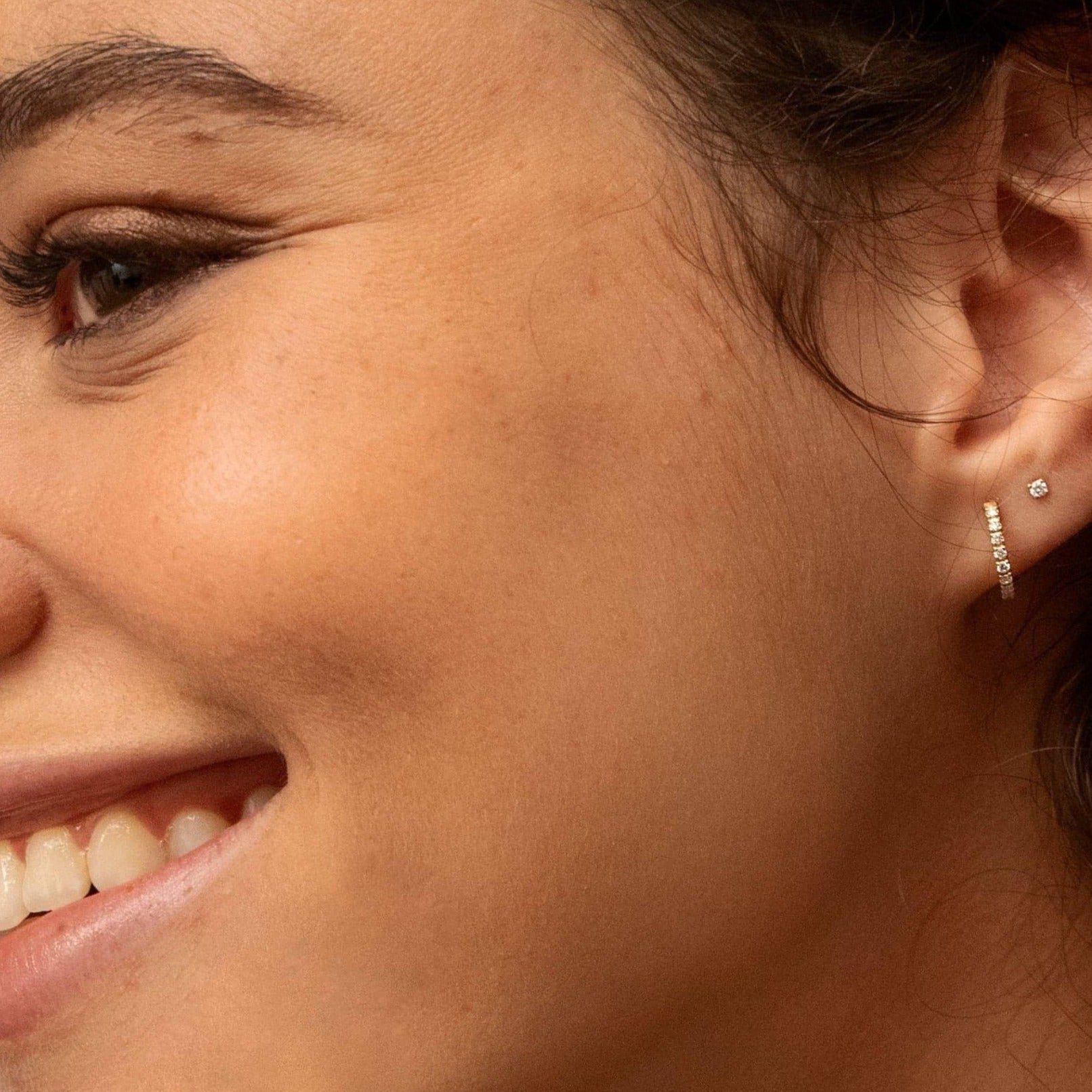  Little studs - 14K Gold Lab-Grown Diamond Little Stud Earrings -  The Future Rocks -    3 