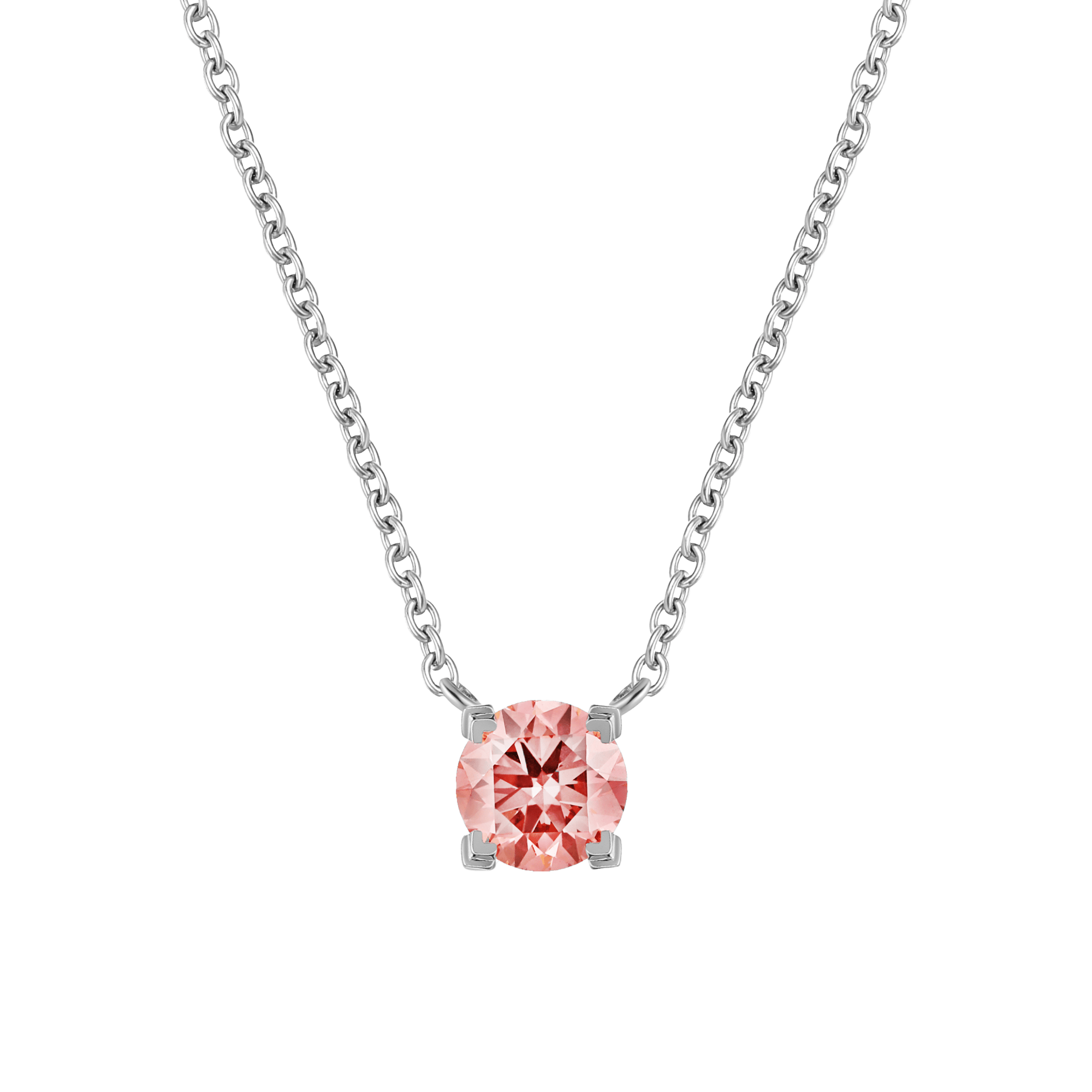 Luna pink diamond solitaire necklace 0.2ct - Lab-Grown Pink Diamond Pendant Necklace -  The Future Rocks -    4 