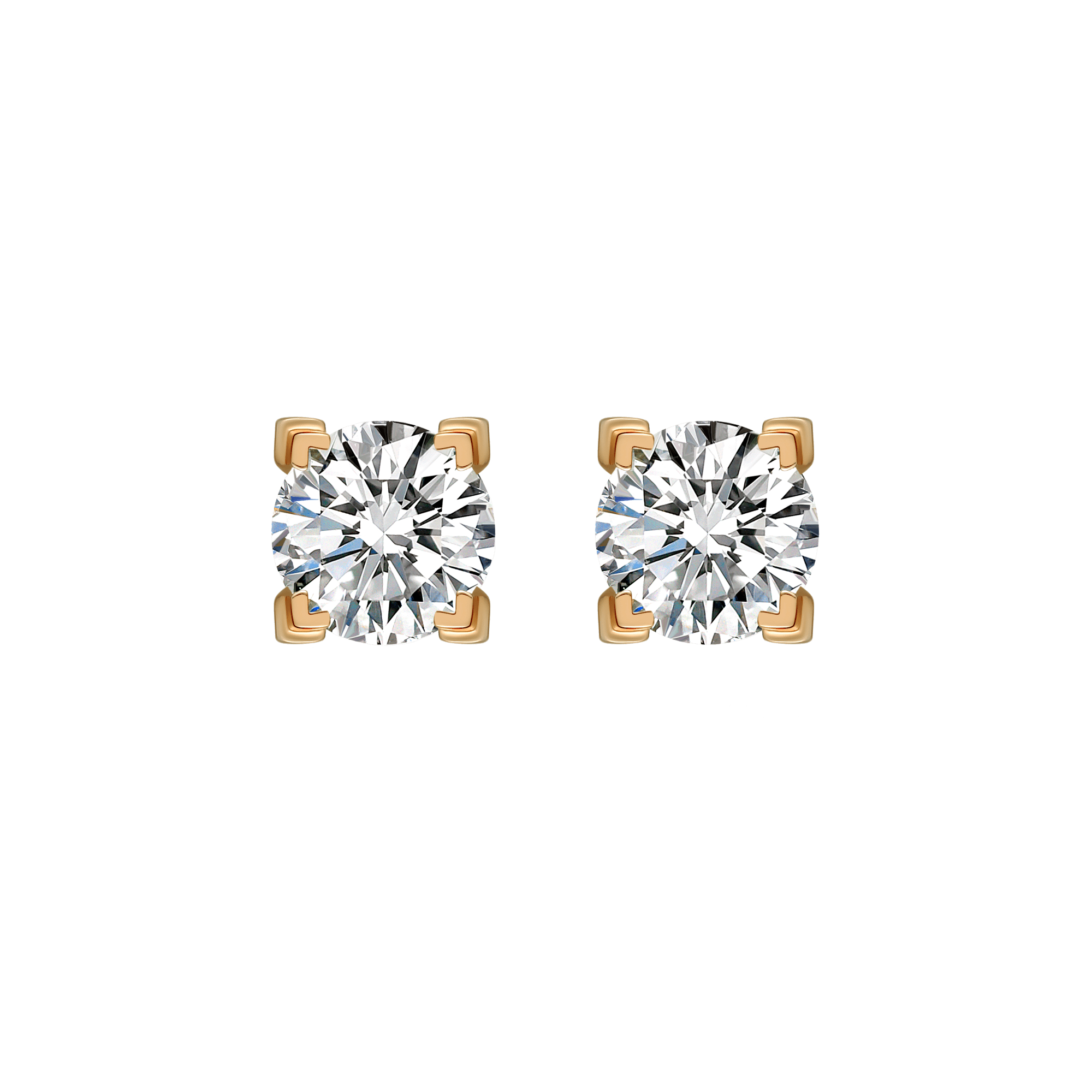 Luna solitaire earrings 1ct - Round Diamond Stud Earrings -  The Future Rocks -    3
