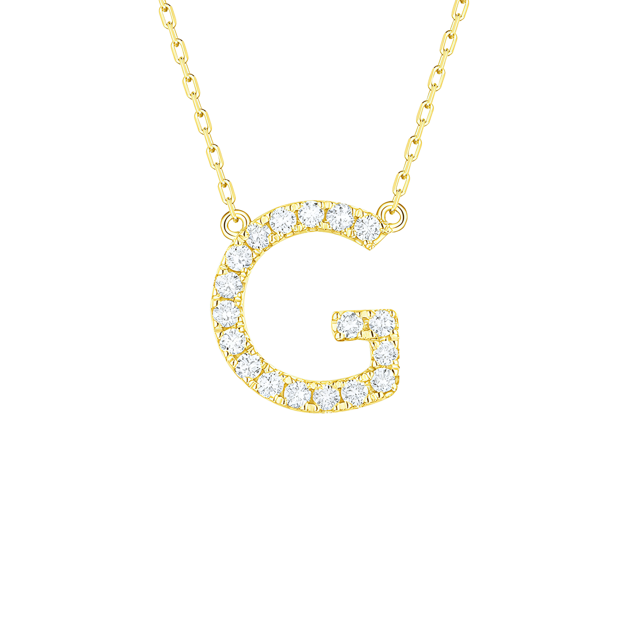  My type alphabet necklace - Lab-Grown Diamond Gold Initial Necklace -  The Future Rocks -    14 