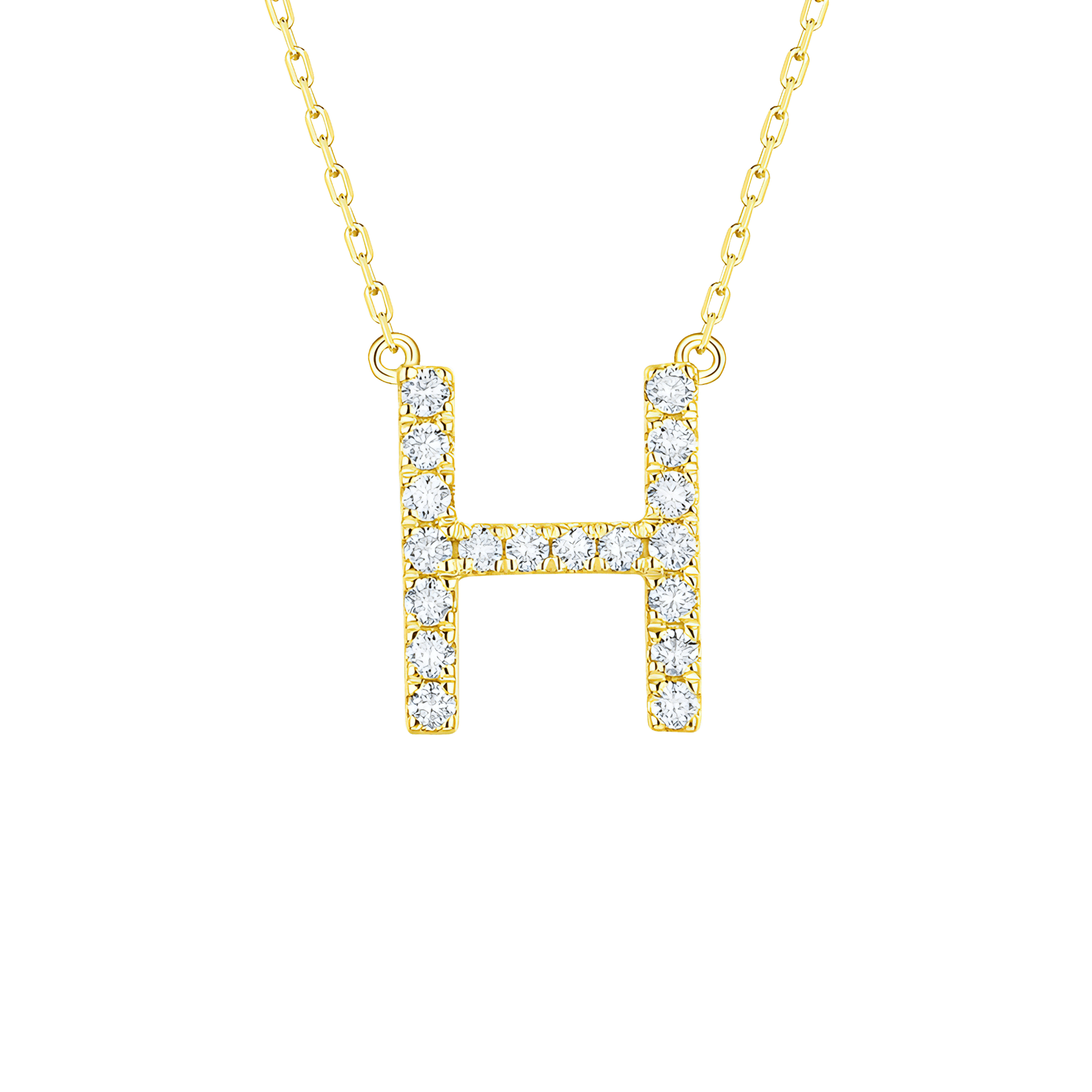  My type alphabet necklace - Lab-Grown Diamond Gold Initial Necklace -  The Future Rocks -    16 