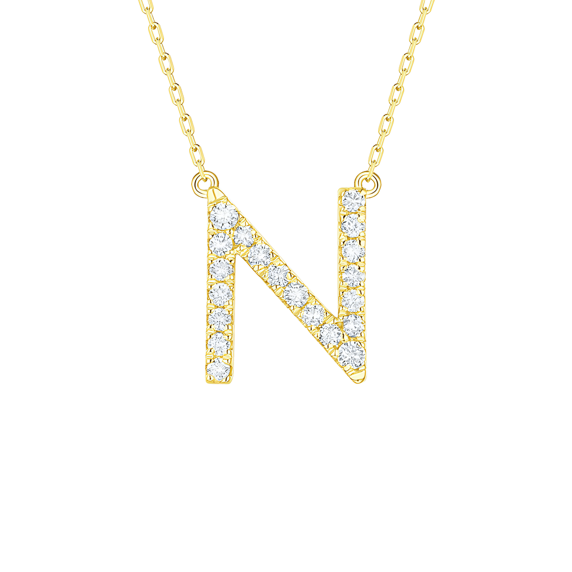  My type alphabet necklace - Lab-Grown Diamond Gold Initial Necklace -  The Future Rocks -    28 